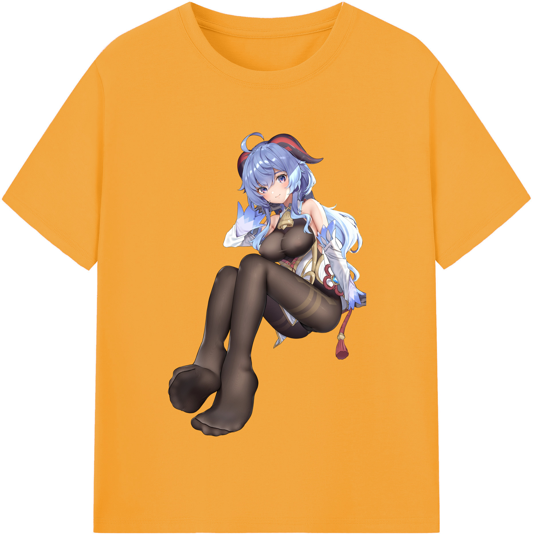 げんし神 甘雨 かんう genshin Ganyu 綿100％半袖Tシャツ（フロントプリント）