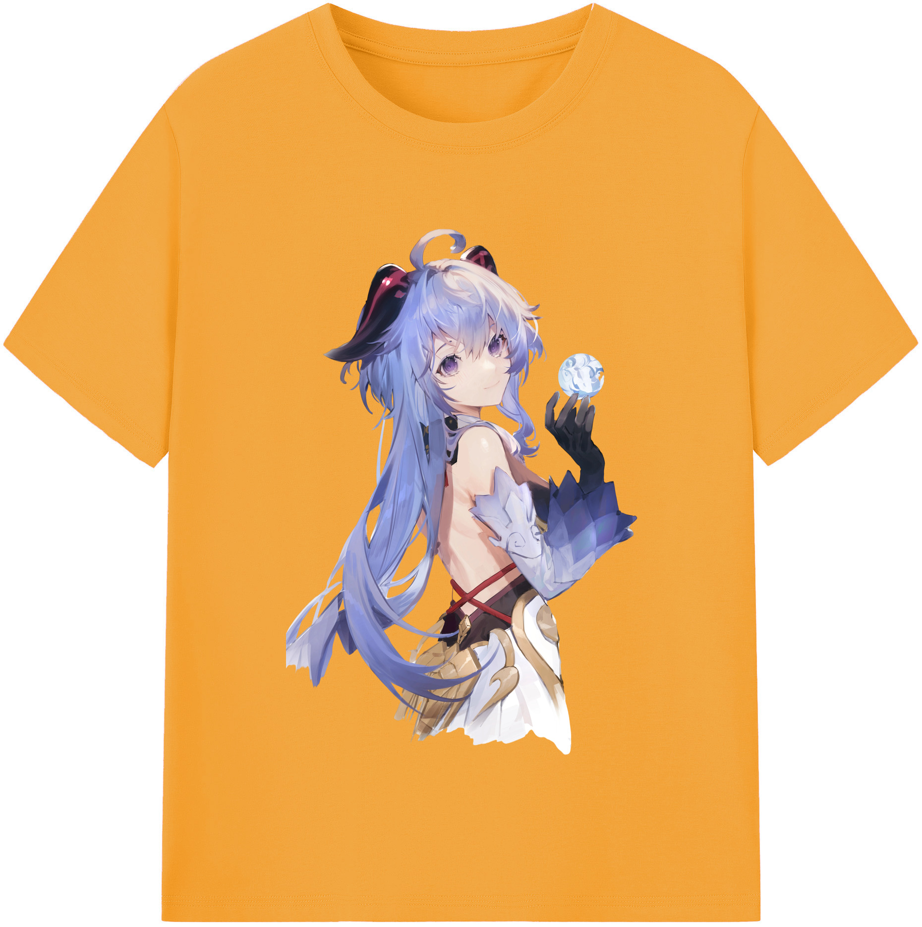 げんし神 甘雨 かんう genshin Ganyu 綿100％半袖Tシャツ（フロントプリント）
