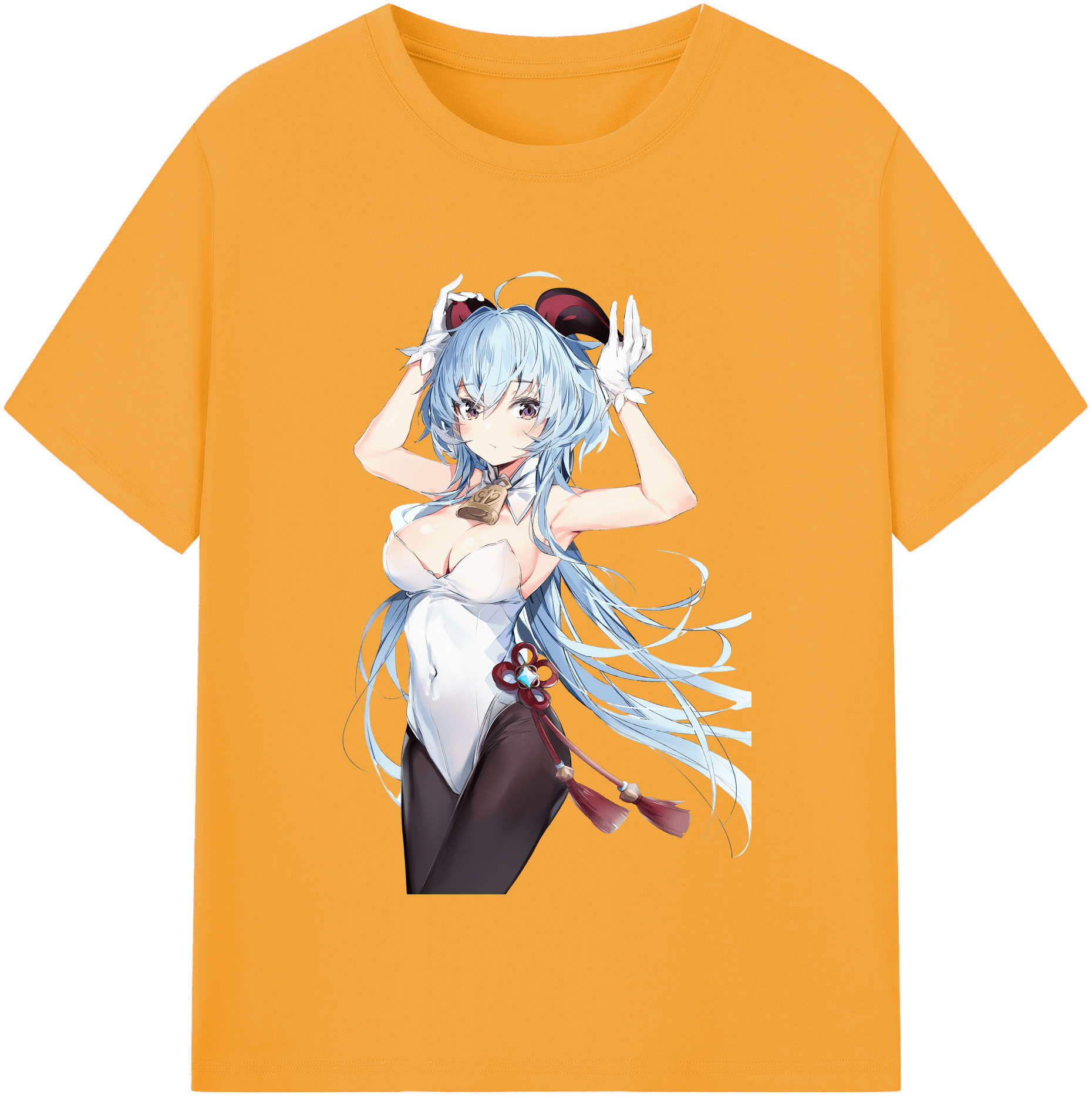 げんし神 甘雨 かんう genshin Ganyu 綿100％半袖Tシャツ（フロントプリント）