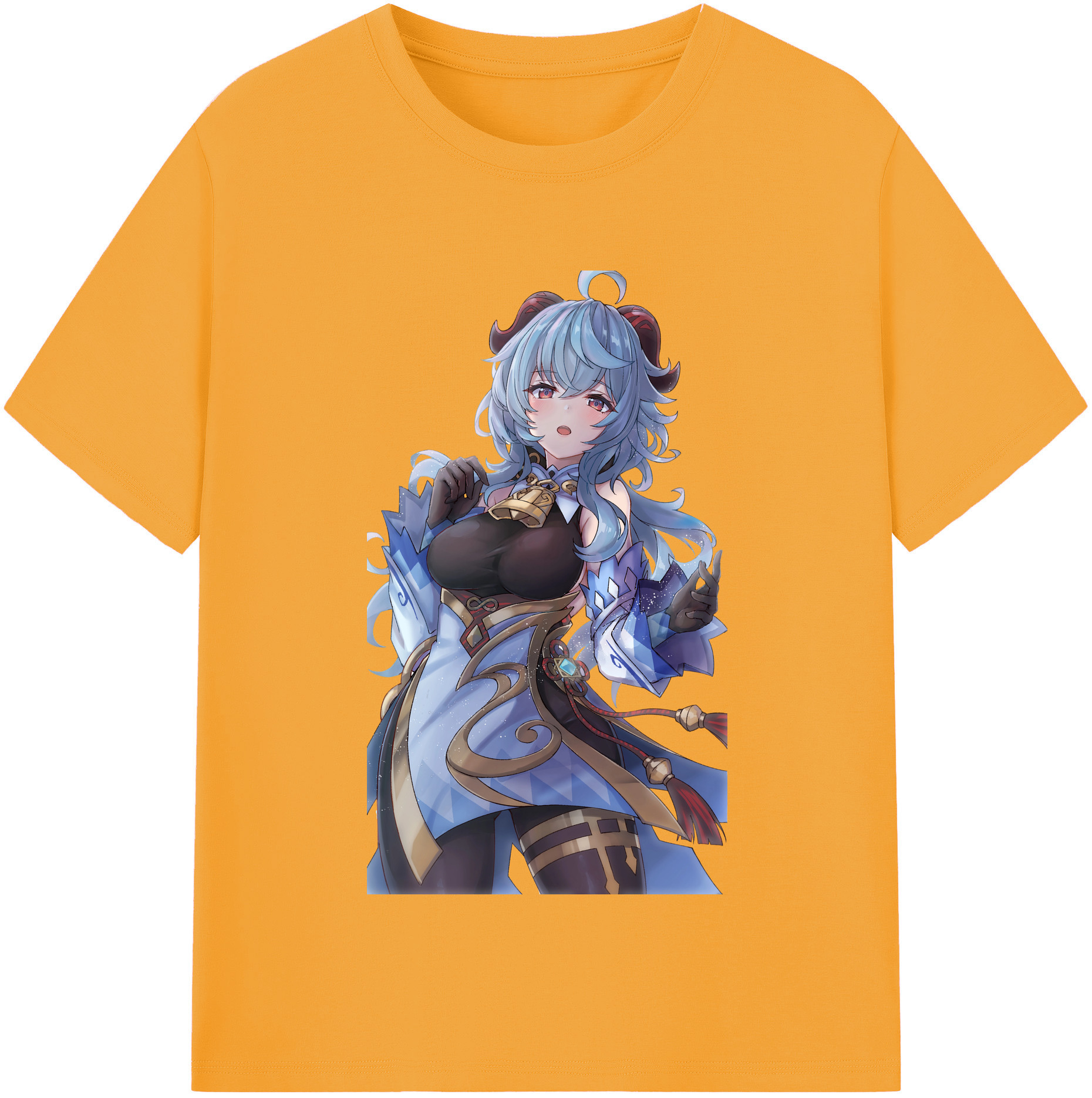 げんし神 甘雨 かんう genshin Ganyu 綿100％半袖Tシャツ（フロントプリント）