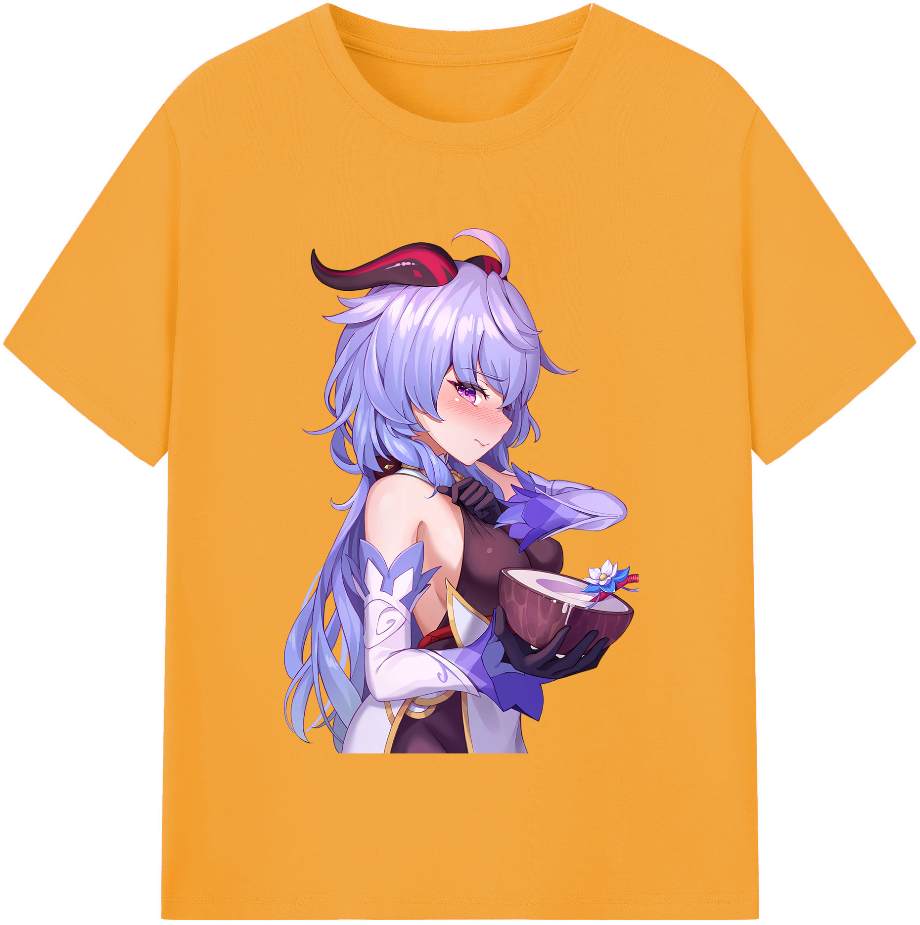 げんし神 甘雨 かんう genshin Ganyu 綿100％半袖Tシャツ（フロントプリント）