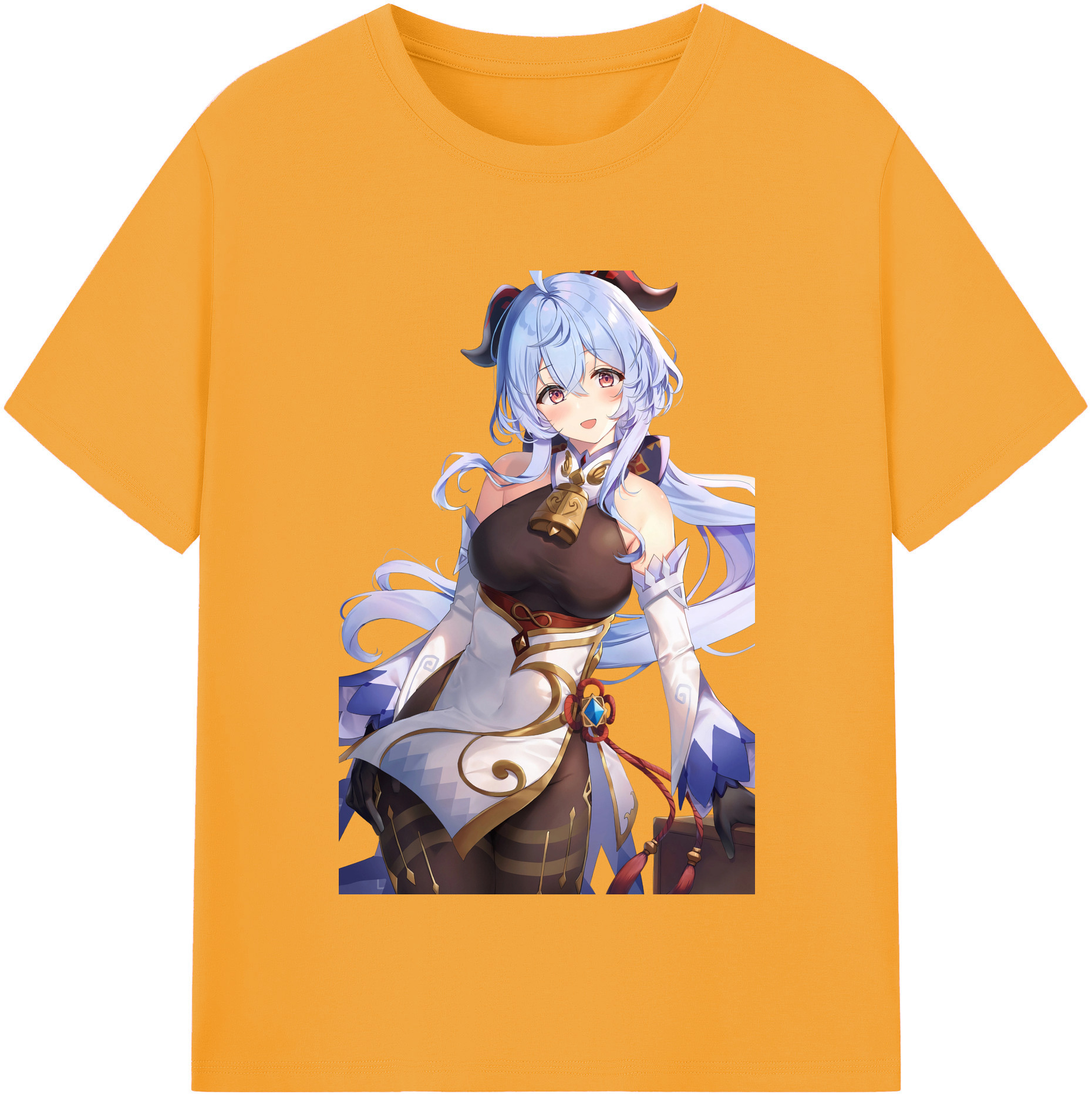 げんし神 甘雨 かんう genshin Ganyu 綿100％半袖Tシャツ（フロントプリント）