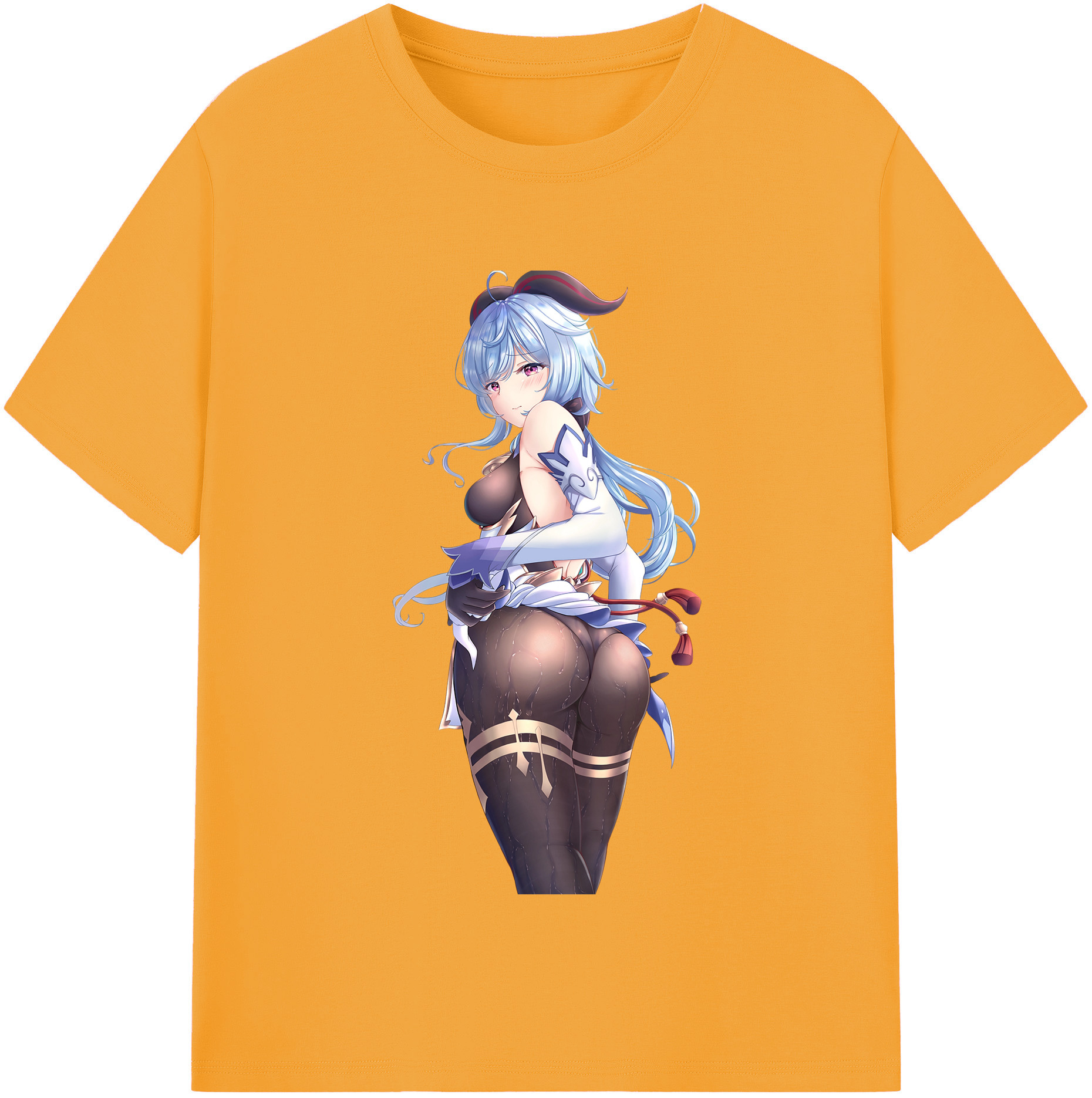 げんし神 甘雨 かんう genshin Ganyu 綿100％半袖Tシャツ（フロントプリント）