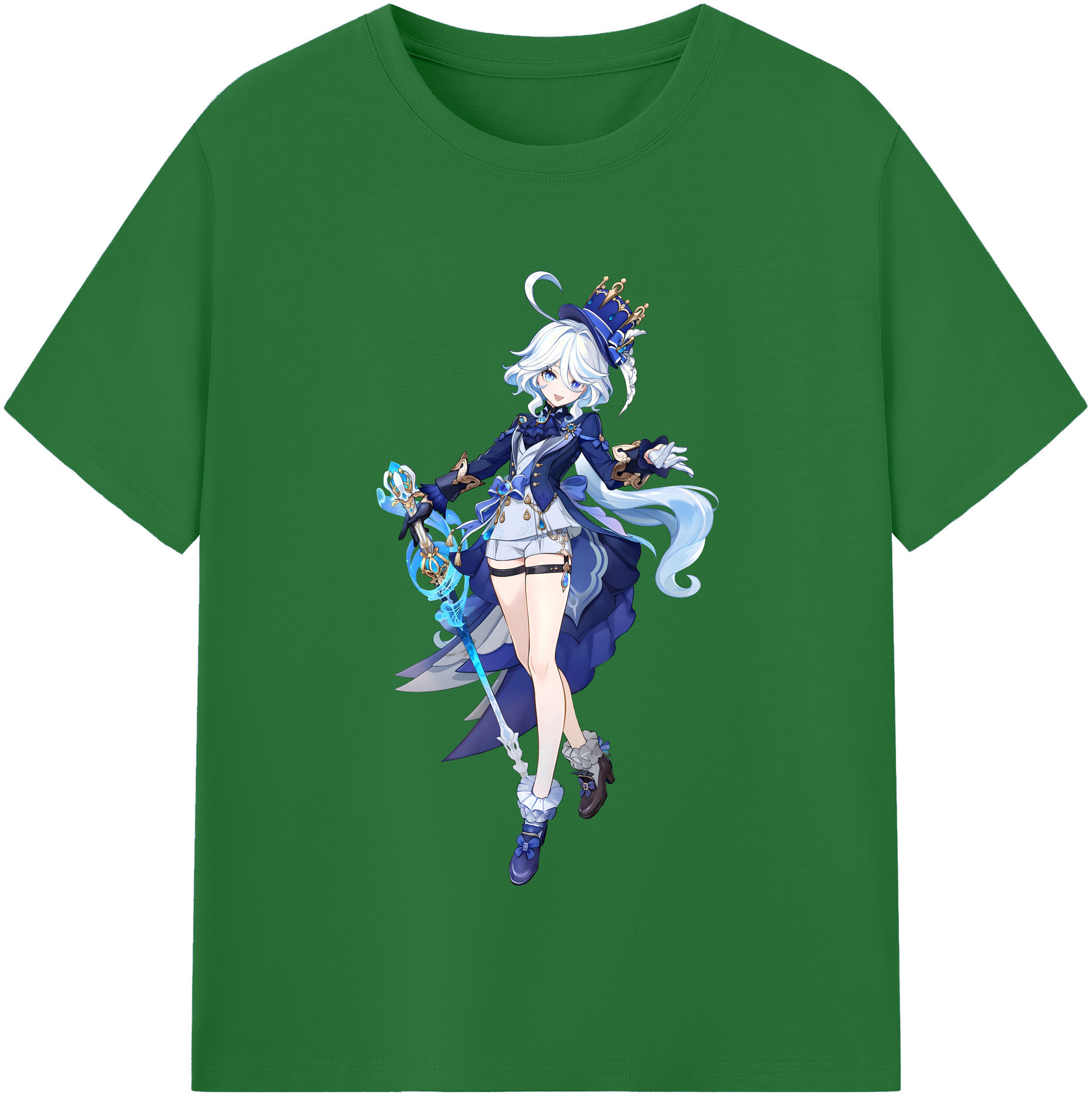 げんし神 フリーナ genshin Furina 綿100％半袖Tシャツ（フロントプリント）