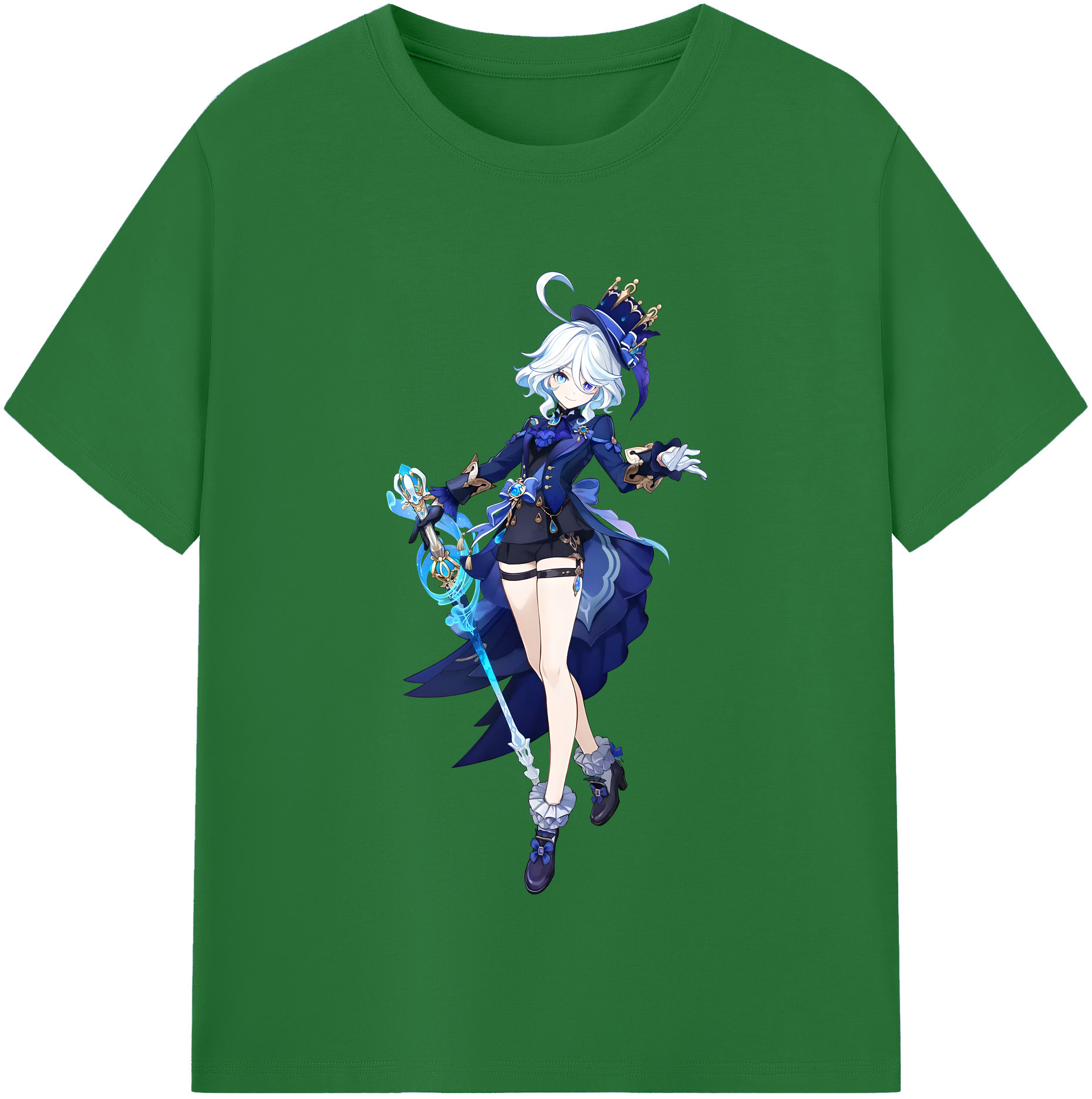 げんし神 フリーナ genshin Furina 綿100％半袖Tシャツ（フロントプリント）