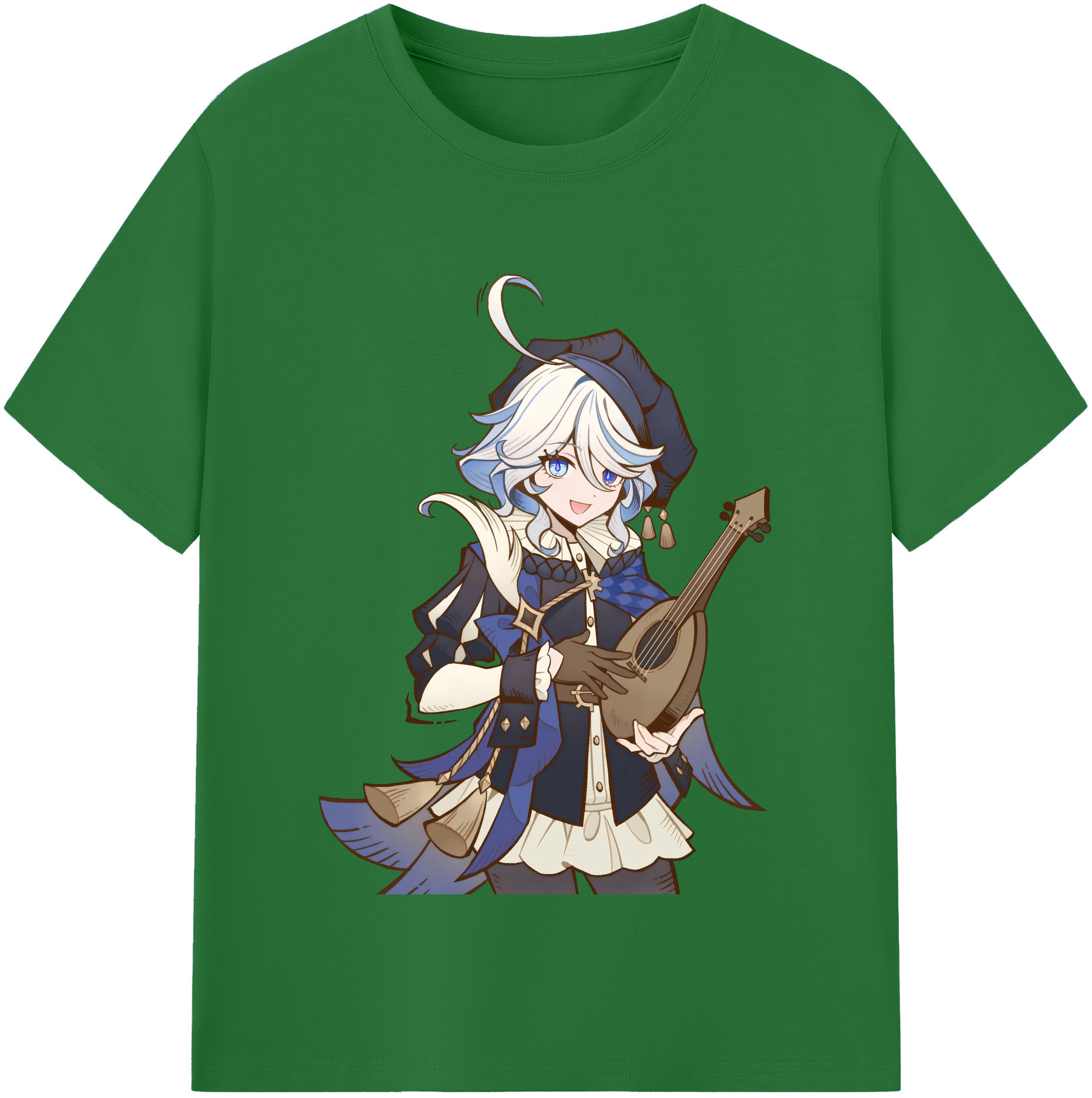 げんし神 フリーナ genshin Furina 綿100％半袖Tシャツ（フロントプリント）