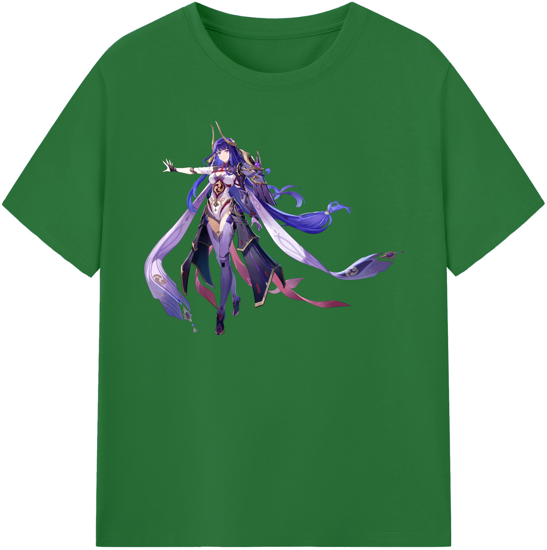 げんし神 雷電将軍 らいでんしょうぐん genshin Raiden Shogun 綿100％半袖Tシャツ（フロントプリント）