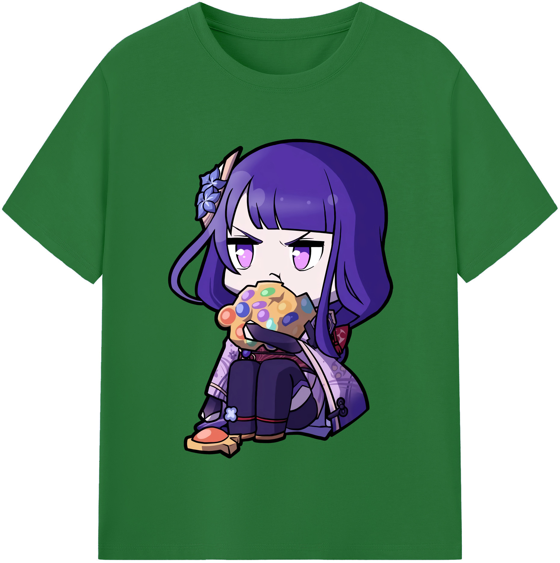 げんし神 雷電将軍 らいでんしょうぐん genshin Raiden Shogun 綿100％半袖Tシャツ（フロントプリント）
