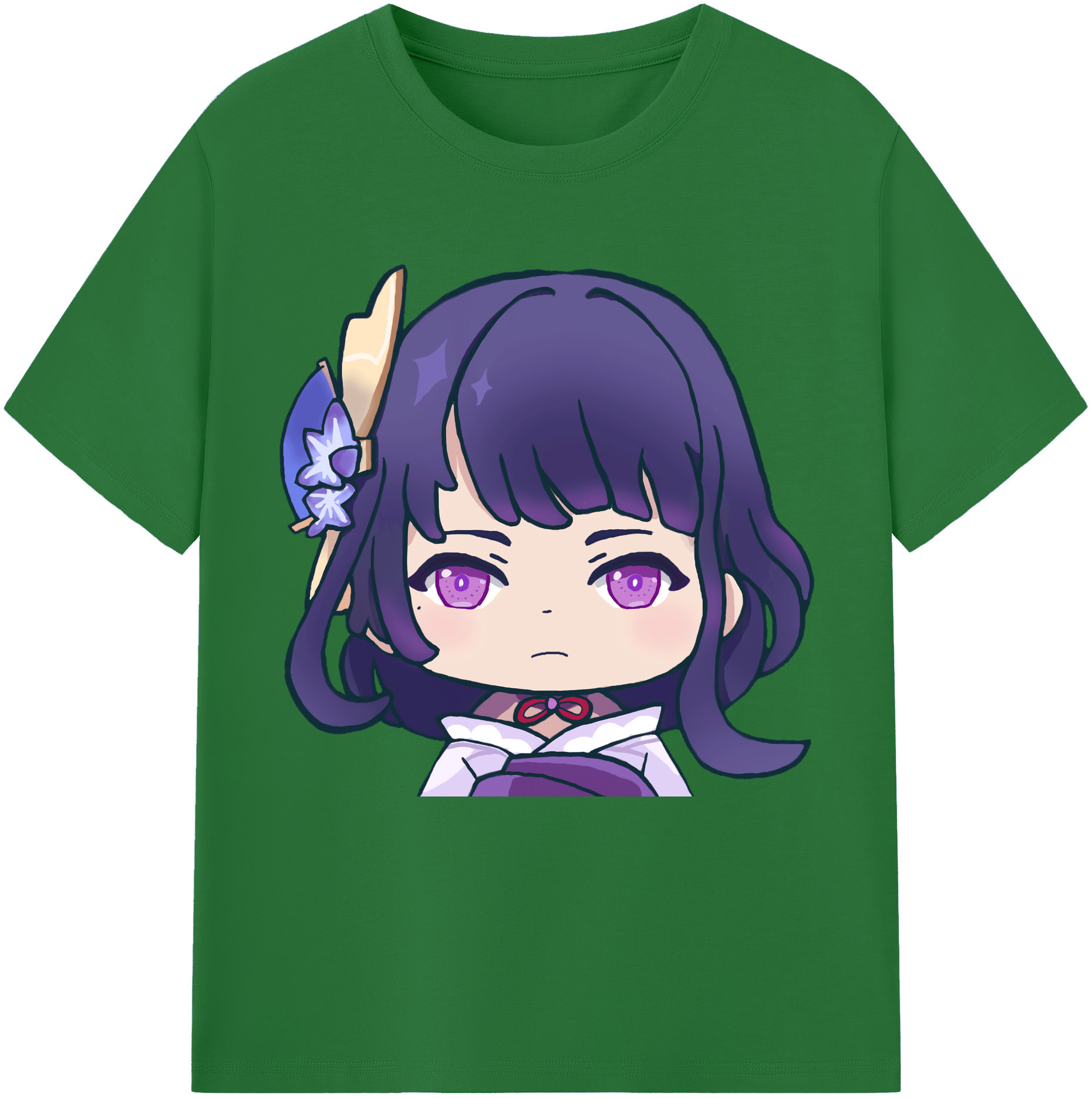 げんし神 雷電将軍 らいでんしょうぐん genshin Raiden Shogun 綿100％半袖Tシャツ（フロントプリント）