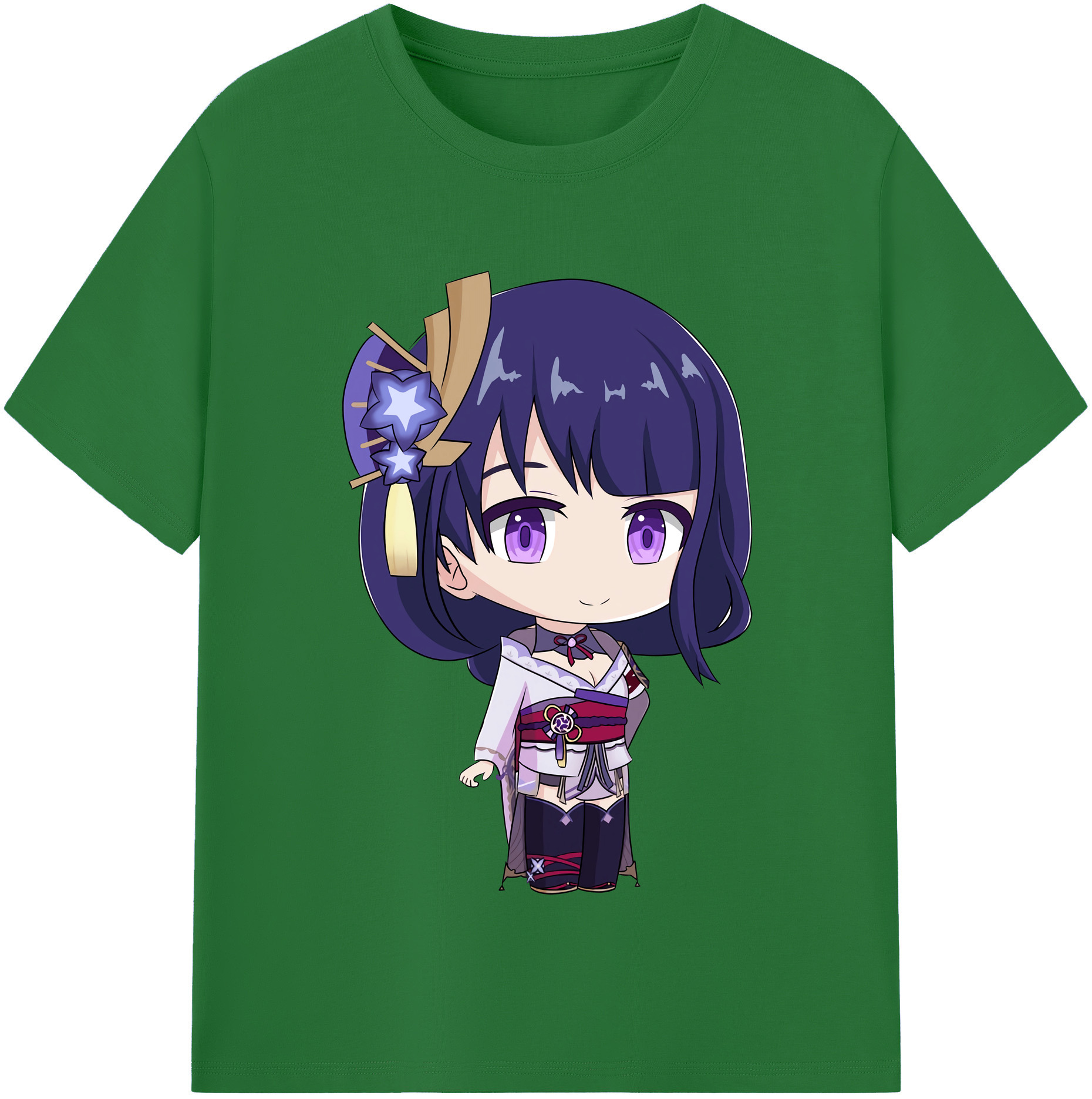 げんし神 雷電将軍 らいでんしょうぐん genshin Raiden Shogun 綿100％半袖Tシャツ（フロントプリント）