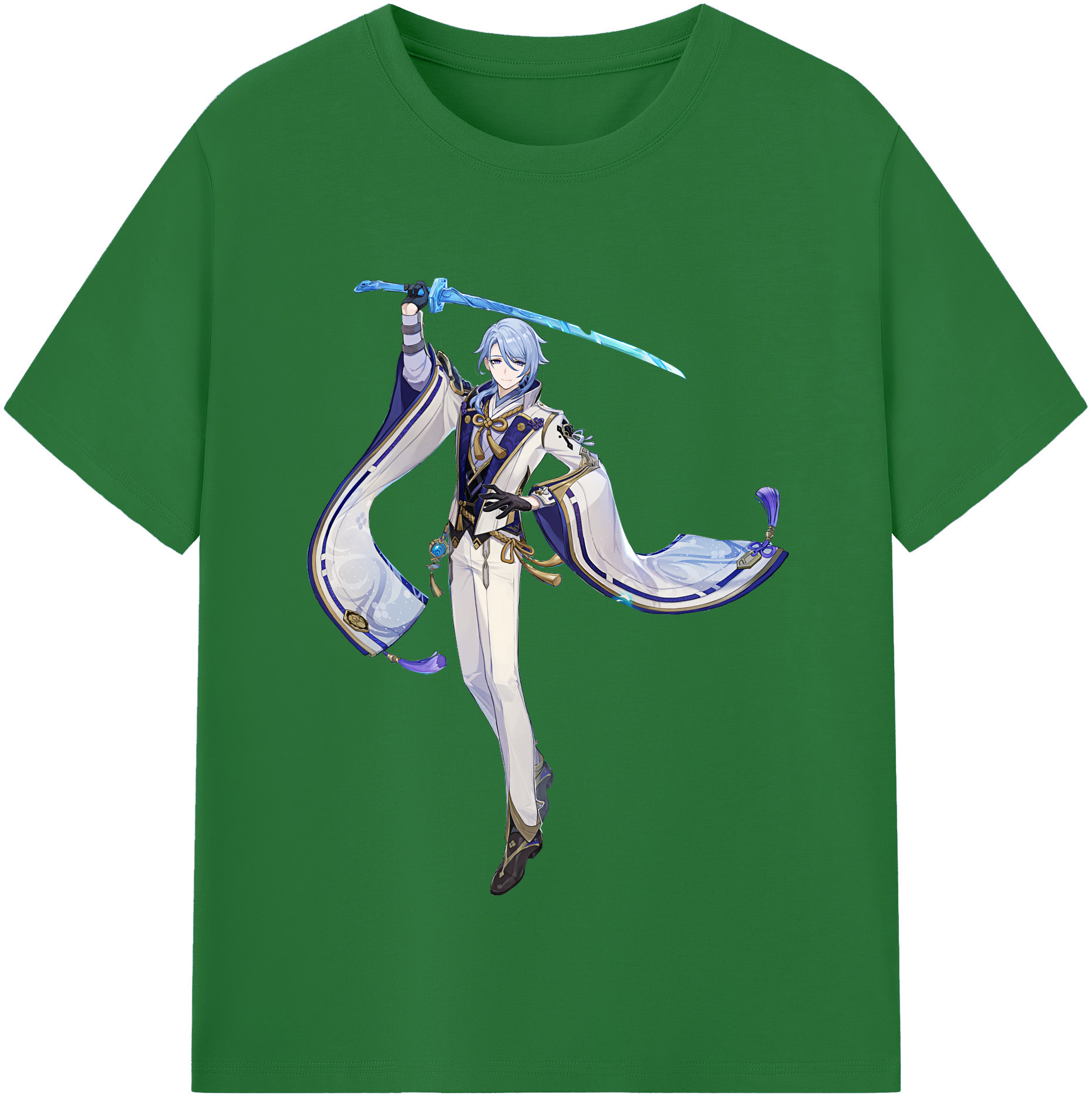げんし神 神里綾人 かみさとあやと genshin Kamisato Ayato 綿100％半袖Tシャツ（フロントプリント）