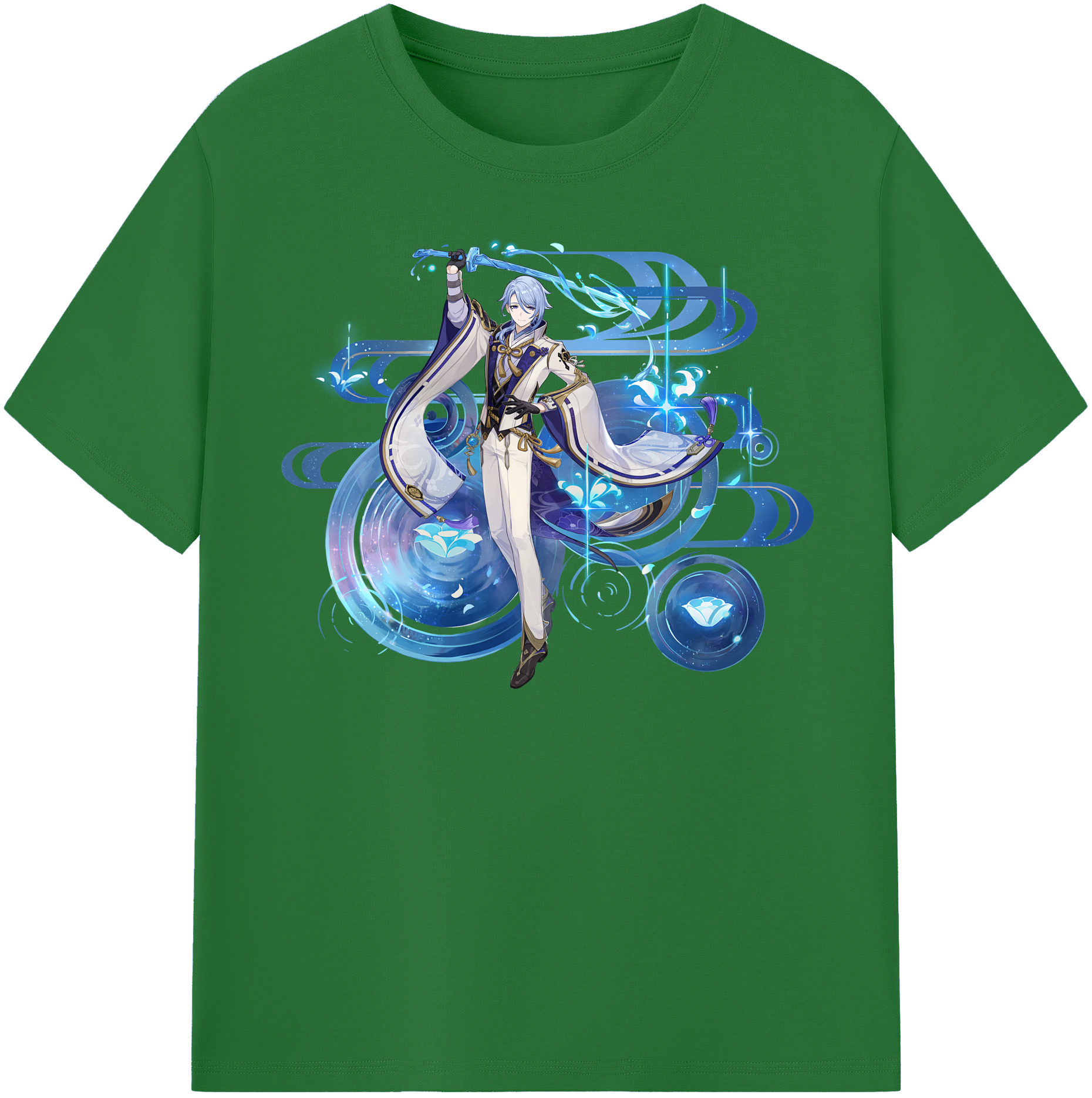 げんし神 神里綾人 かみさとあやと genshin Kamisato Ayato 綿100％半袖Tシャツ（フロントプリント）
