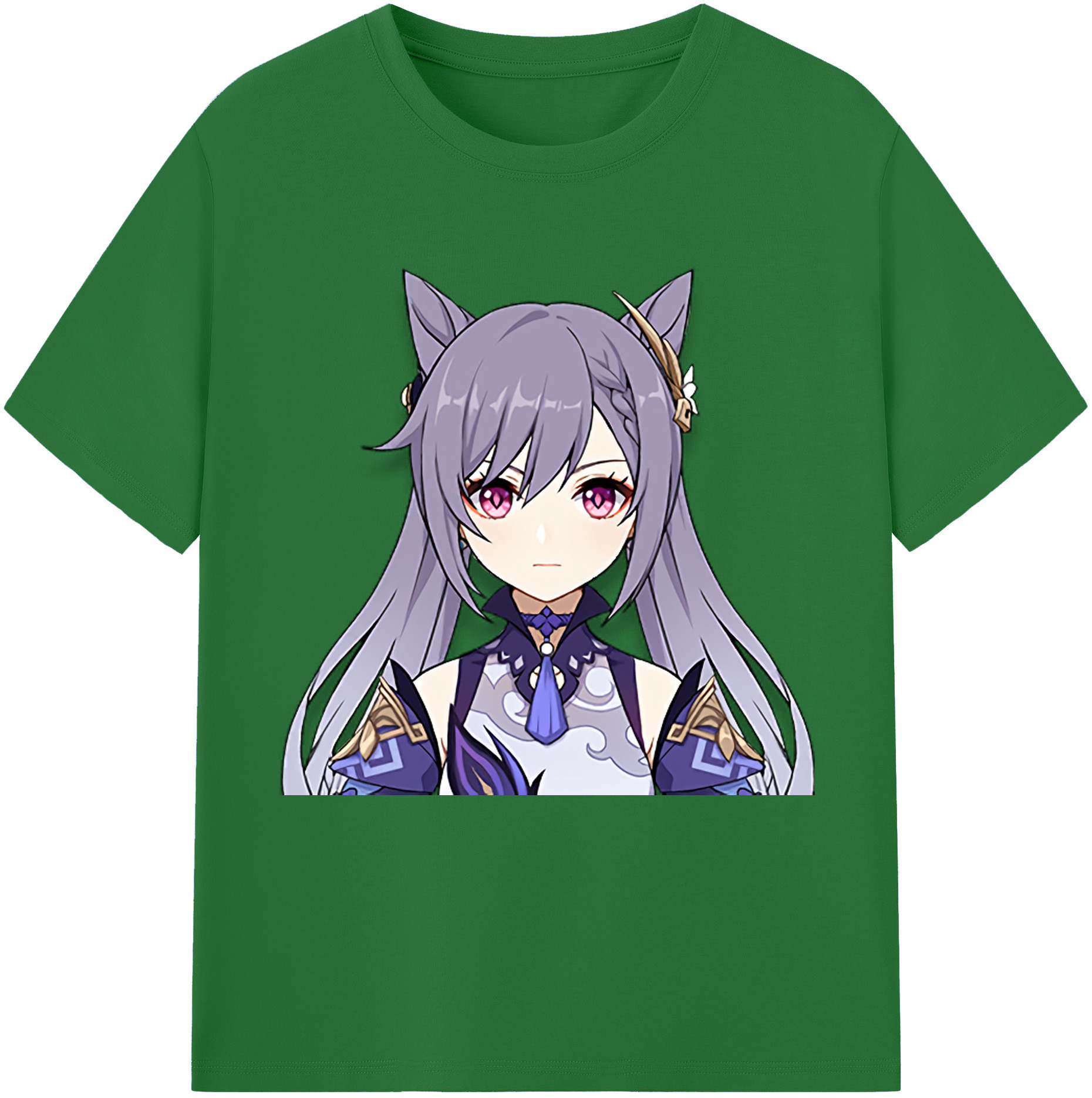 げんし神 刻晴 こくせい genshin Kokusei 綿100％半袖Tシャツ（フロントプリント）