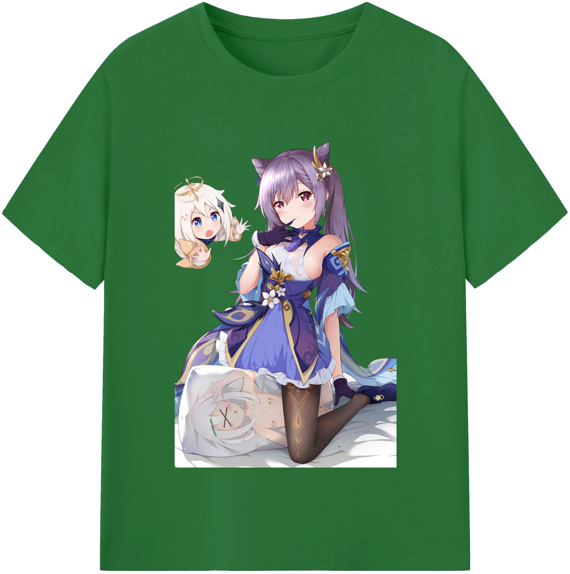 げんし神 刻晴 こくせい genshin Kokusei 綿100％半袖Tシャツ（フロントプリント）