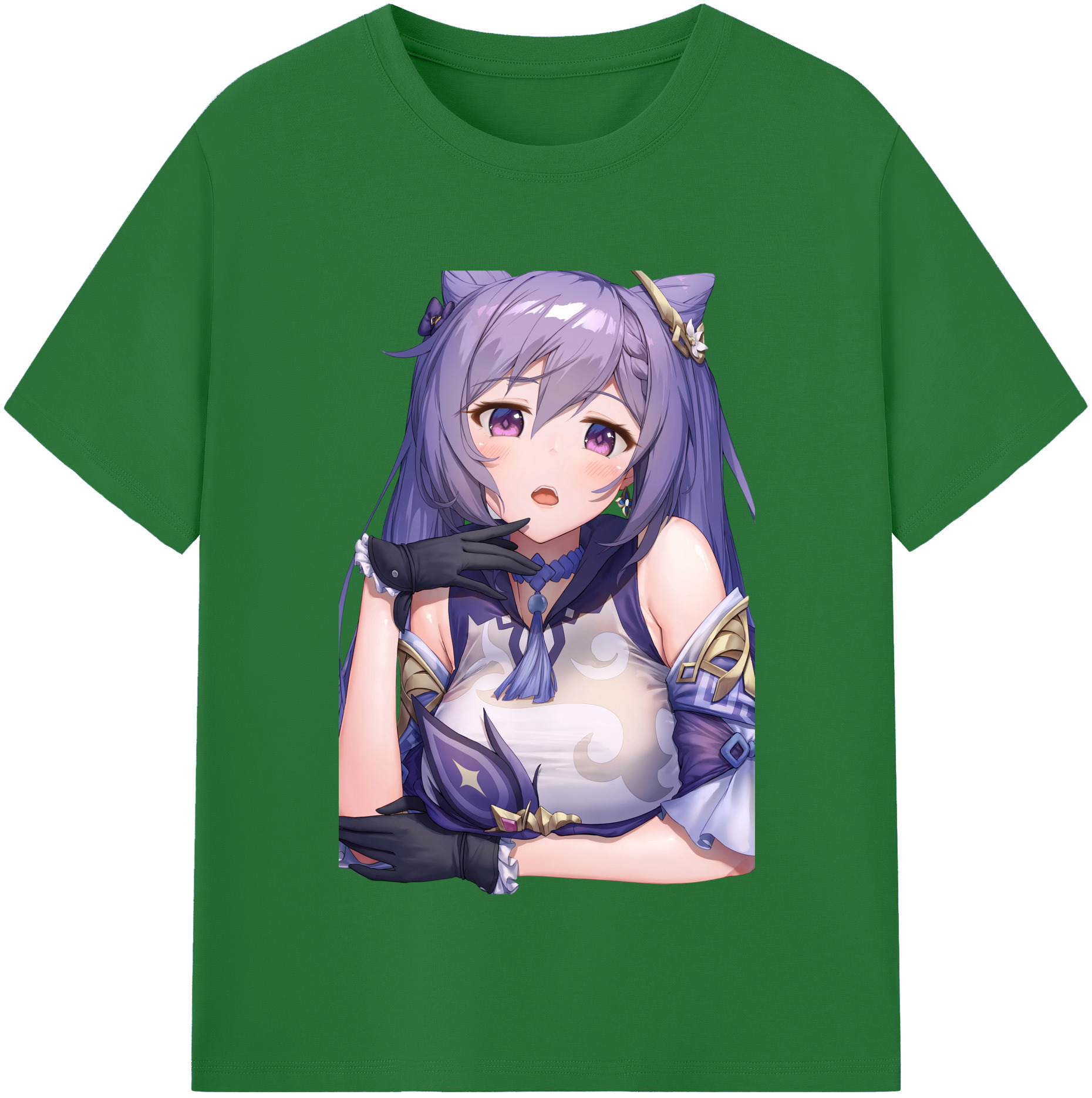 げんし神 刻晴 こくせい genshin Kokusei 綿100％半袖Tシャツ（フロントプリント）
