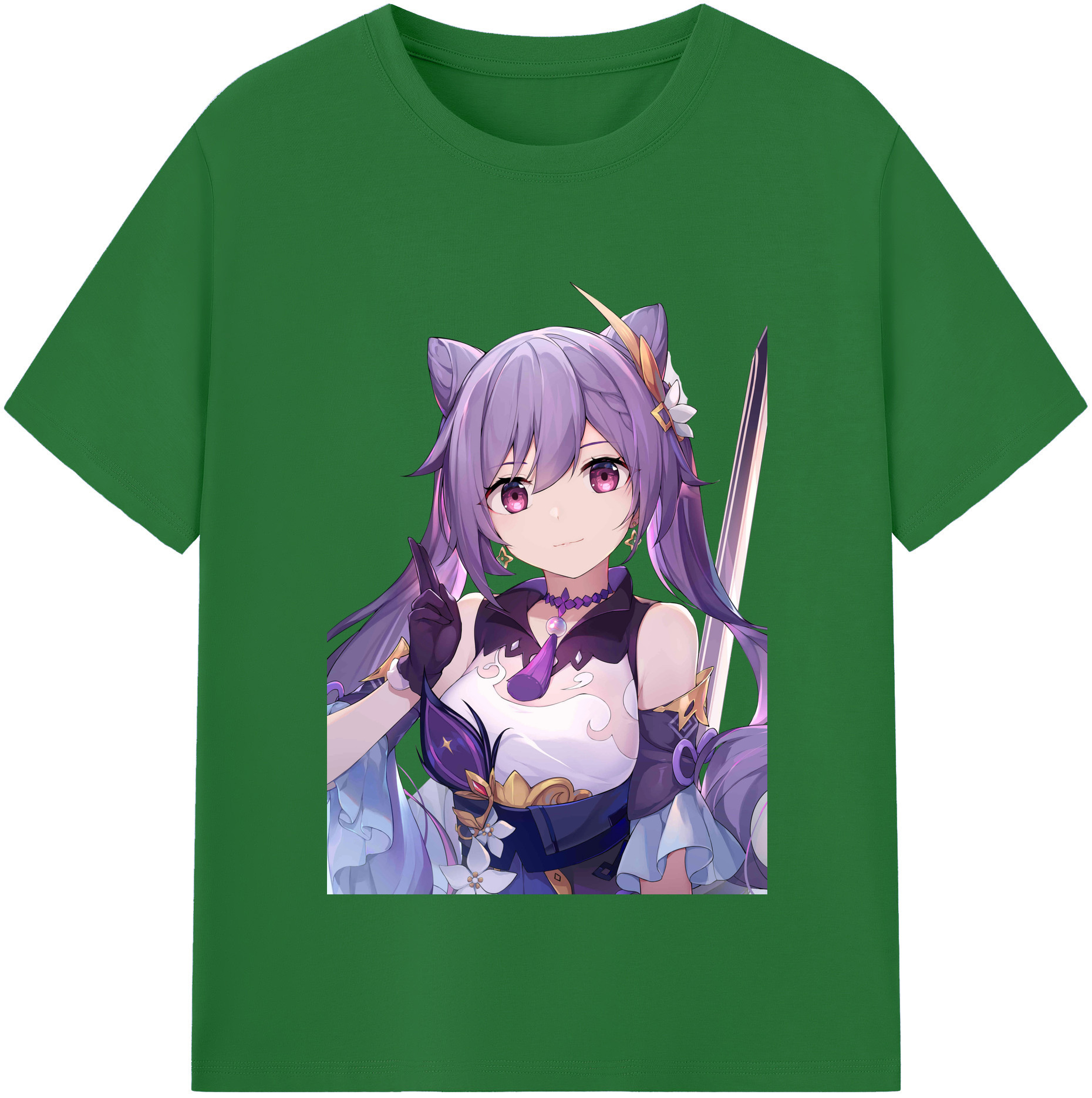 げんし神 刻晴 こくせい genshin Kokusei 綿100％半袖Tシャツ（フロントプリント）
