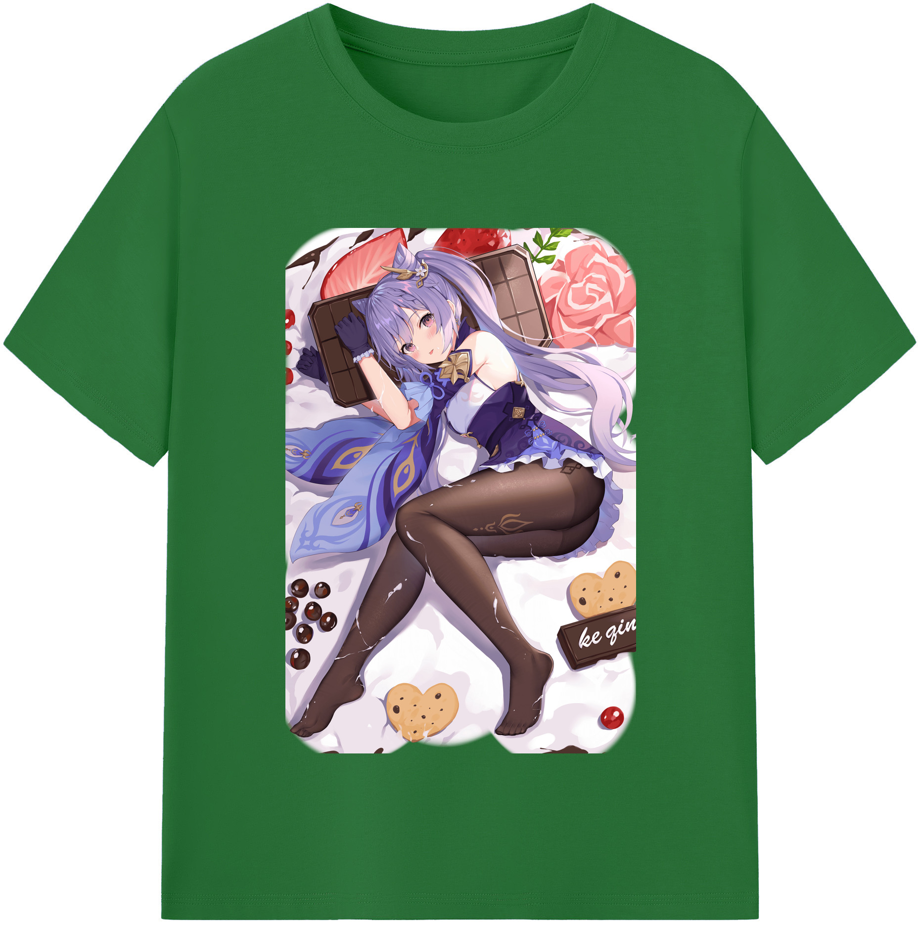 げんし神 刻晴 こくせい genshin Kokusei 綿100％半袖Tシャツ（フロントプリント）
