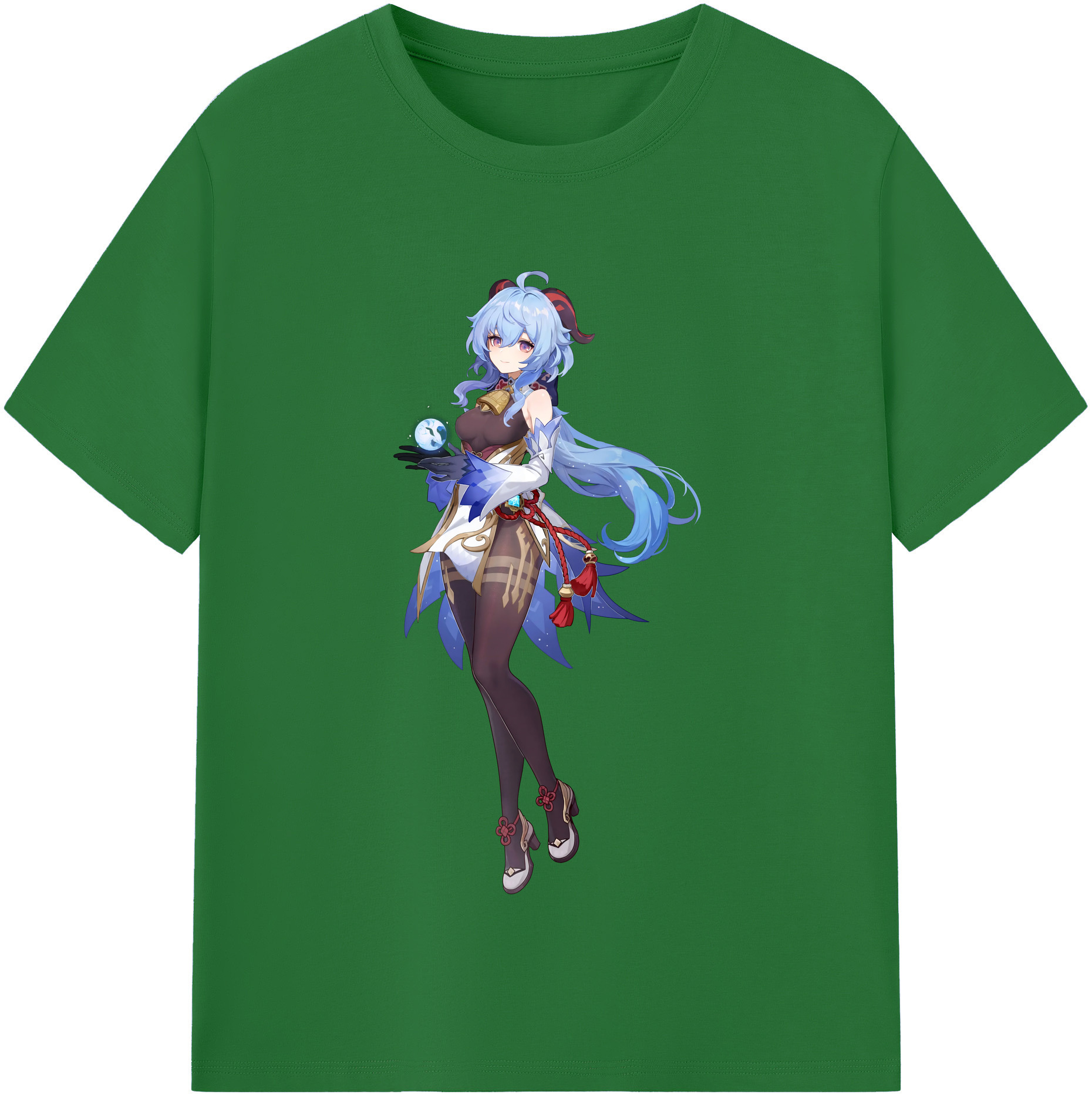 げんし神 甘雨 かんう genshin Ganyu 綿100％半袖Tシャツ（フロントプリント）