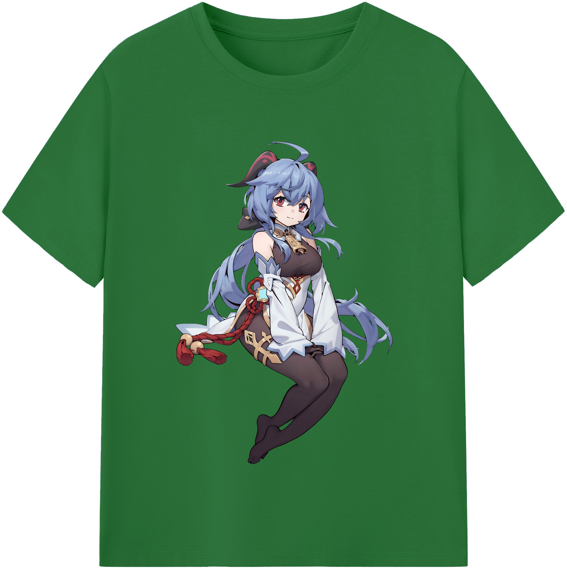 げんし神 甘雨 かんう genshin Ganyu 綿100％半袖Tシャツ（フロントプリント）