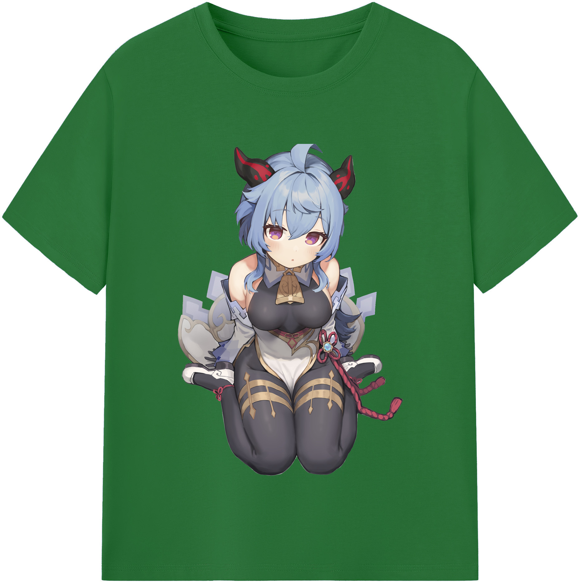 げんし神 甘雨 かんう genshin Ganyu 綿100％半袖Tシャツ（フロントプリント）