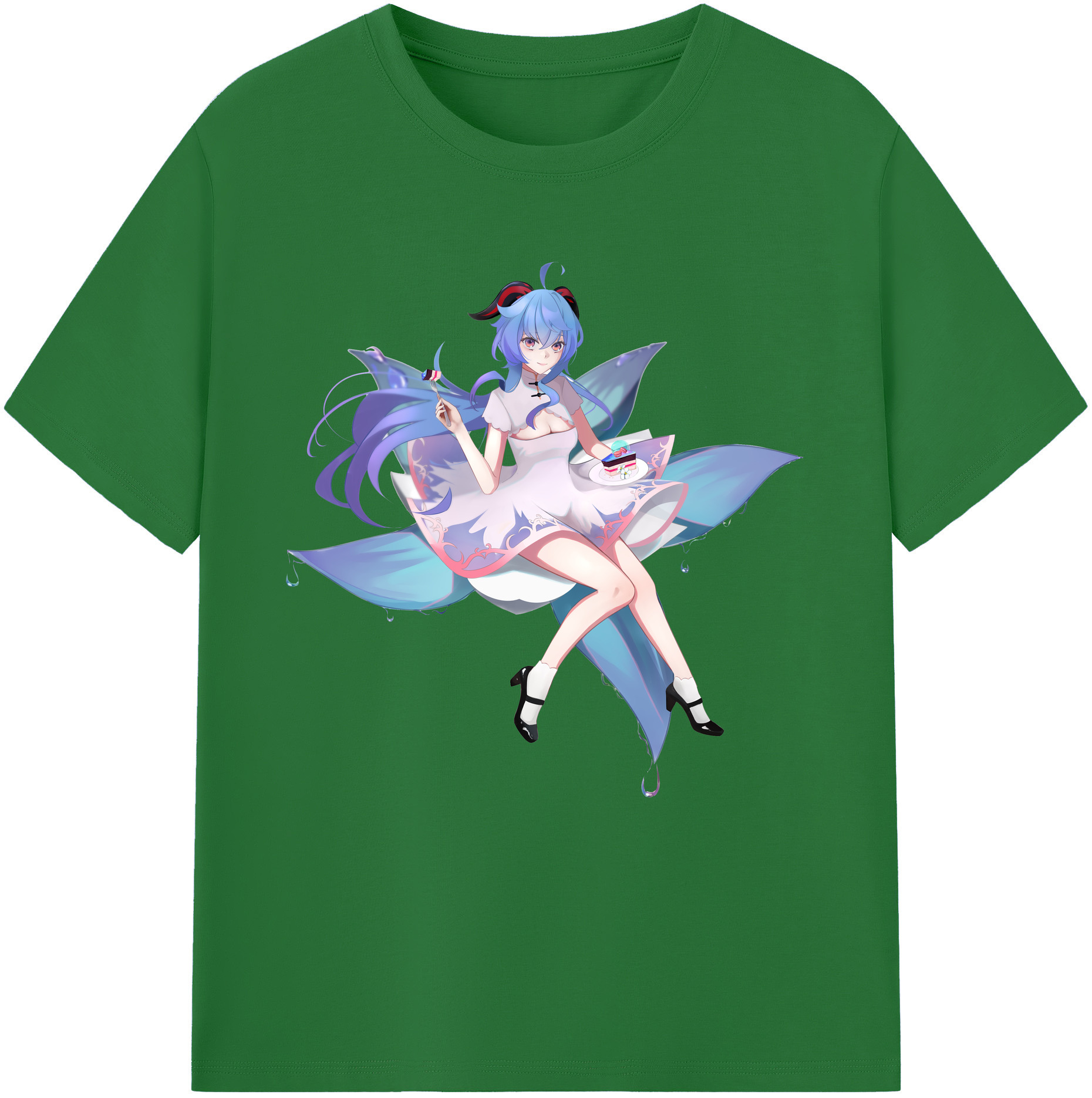 げんし神 甘雨 かんう genshin Ganyu 綿100％半袖Tシャツ（フロントプリント）