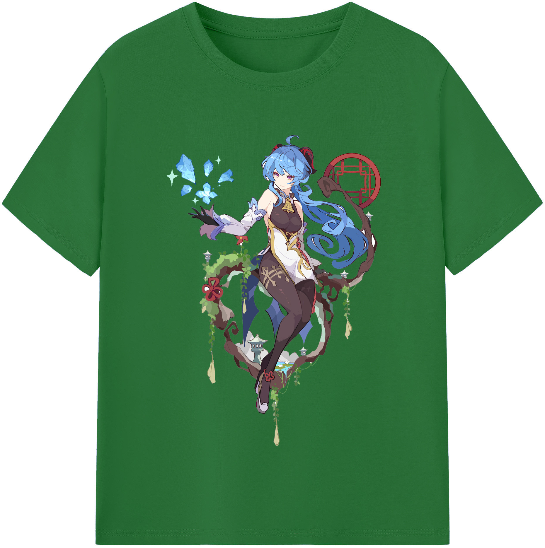 げんし神 甘雨 かんう genshin Ganyu 綿100％半袖Tシャツ（フロントプリント）