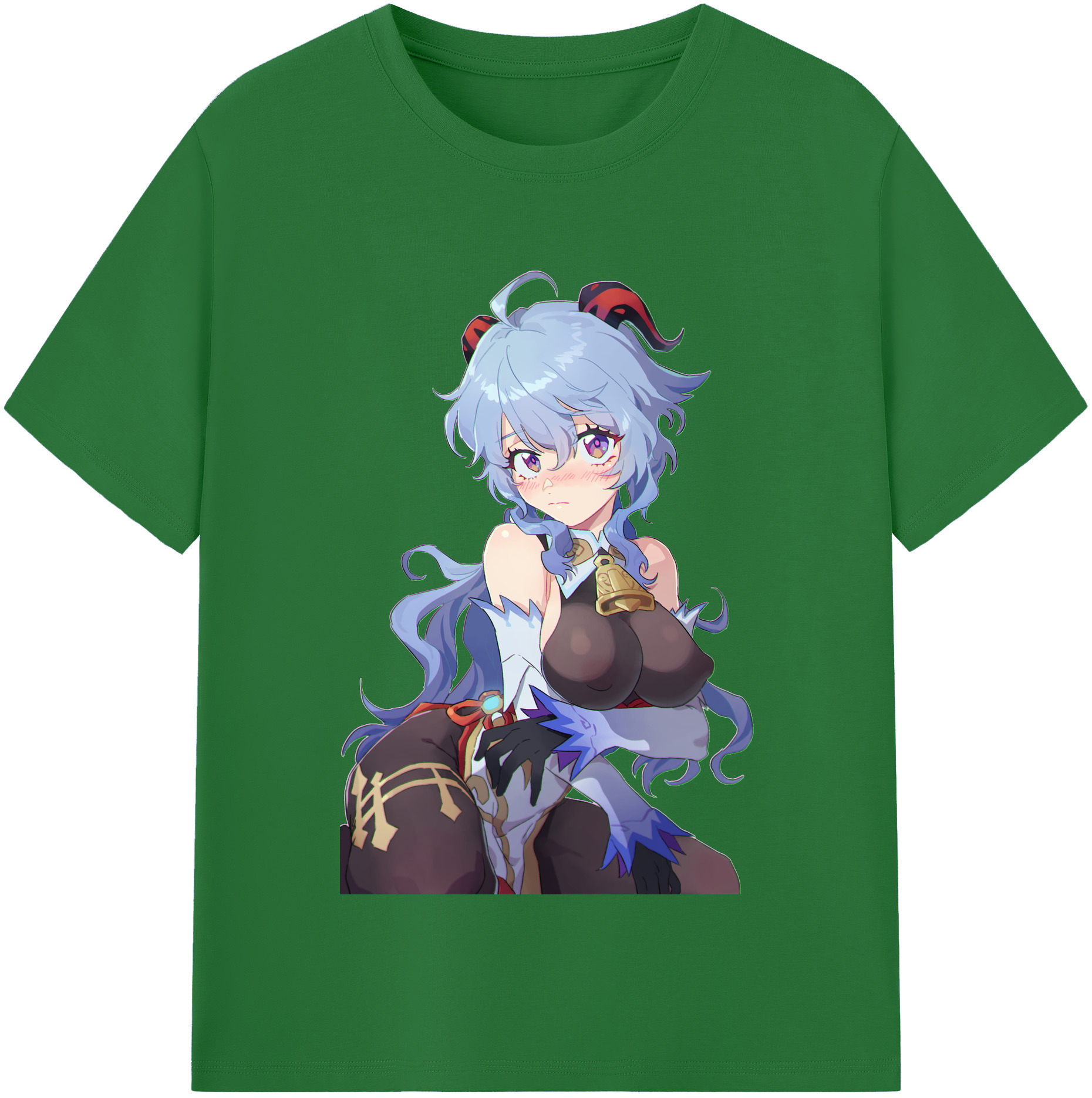 げんし神 甘雨 かんう genshin Ganyu 綿100％半袖Tシャツ（フロントプリント）