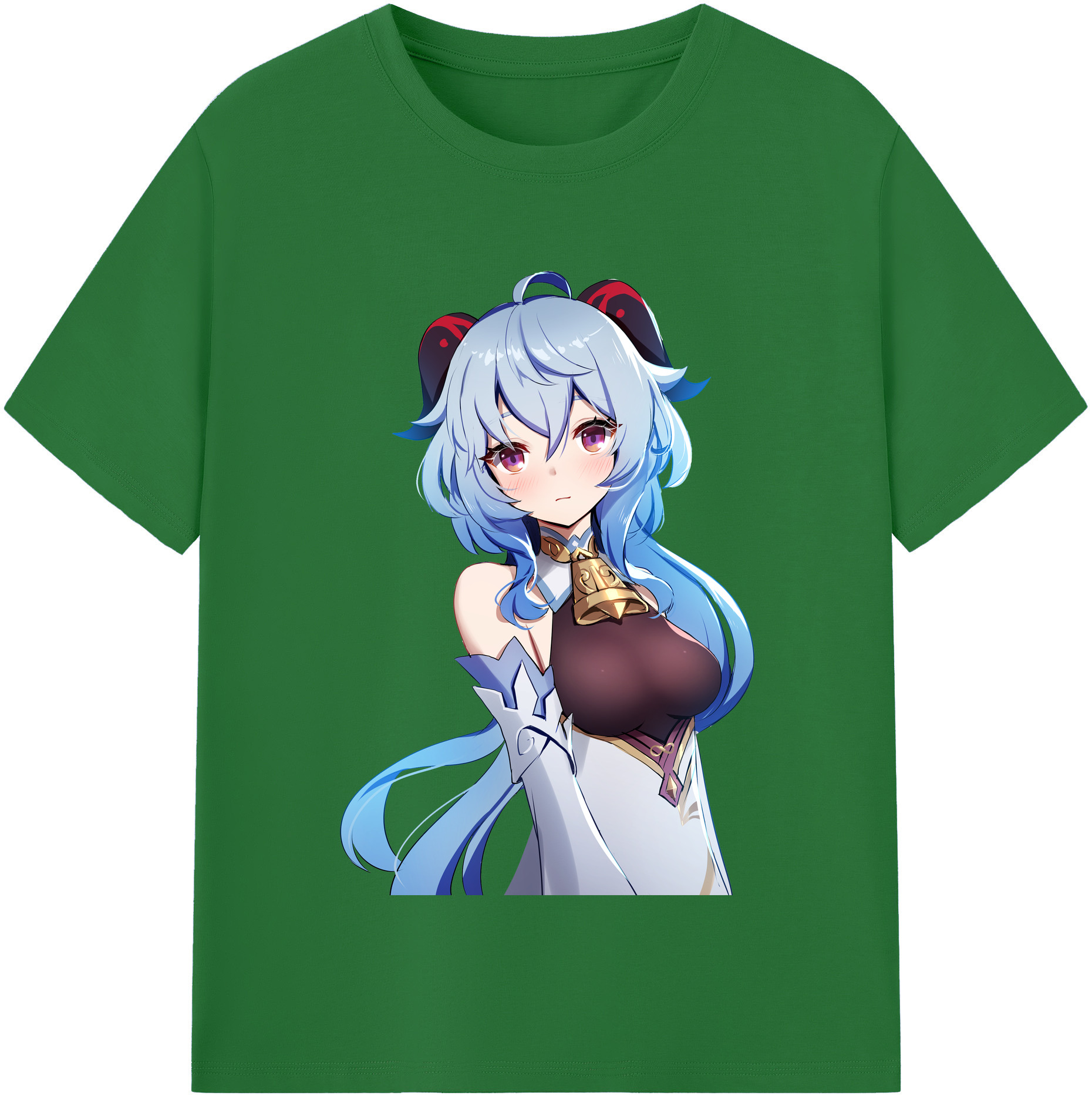 げんし神 甘雨 かんう genshin Ganyu 綿100％半袖Tシャツ（フロントプリント）