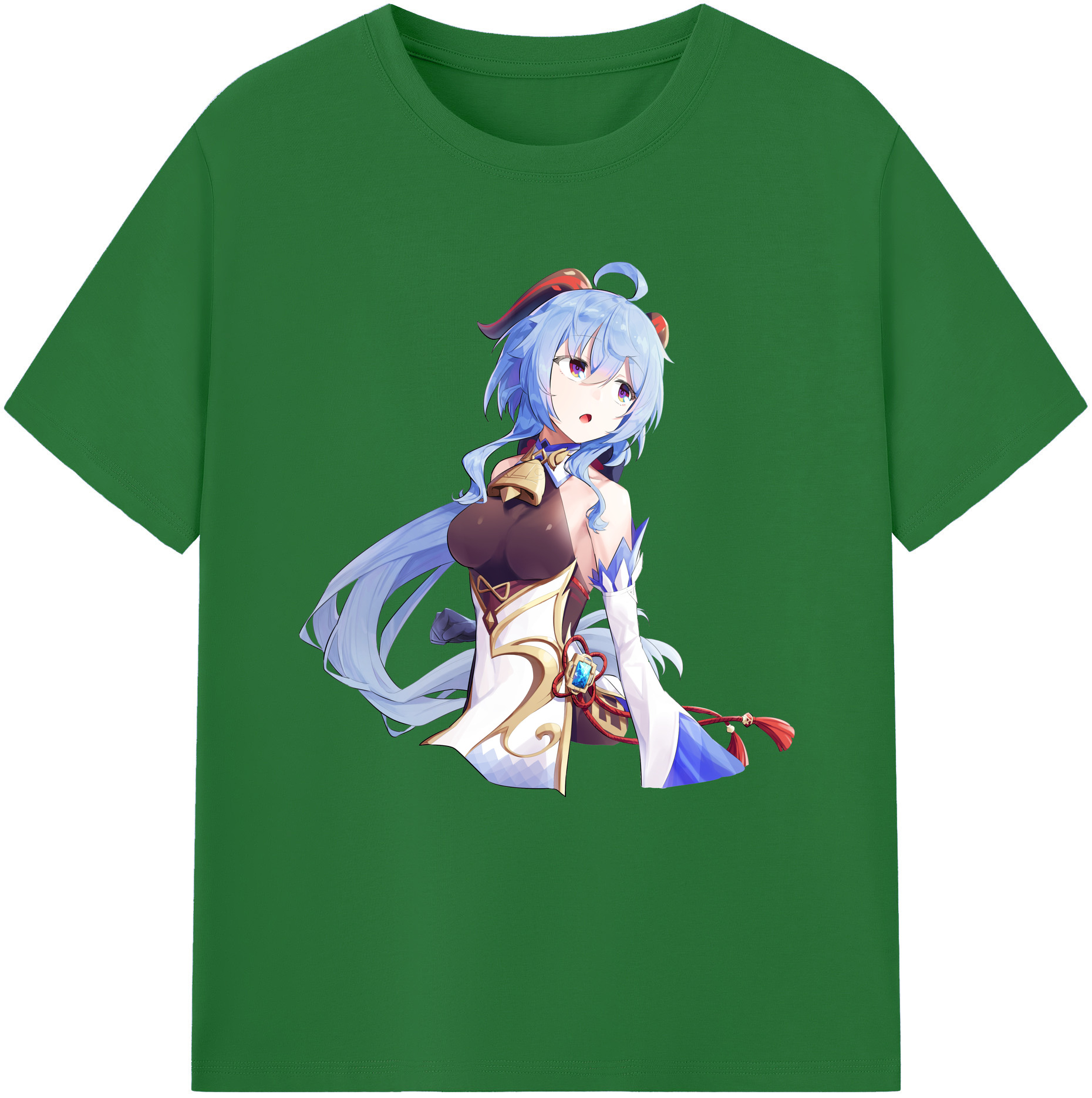 げんし神 甘雨 かんう genshin Ganyu 綿100％半袖Tシャツ（フロントプリント）