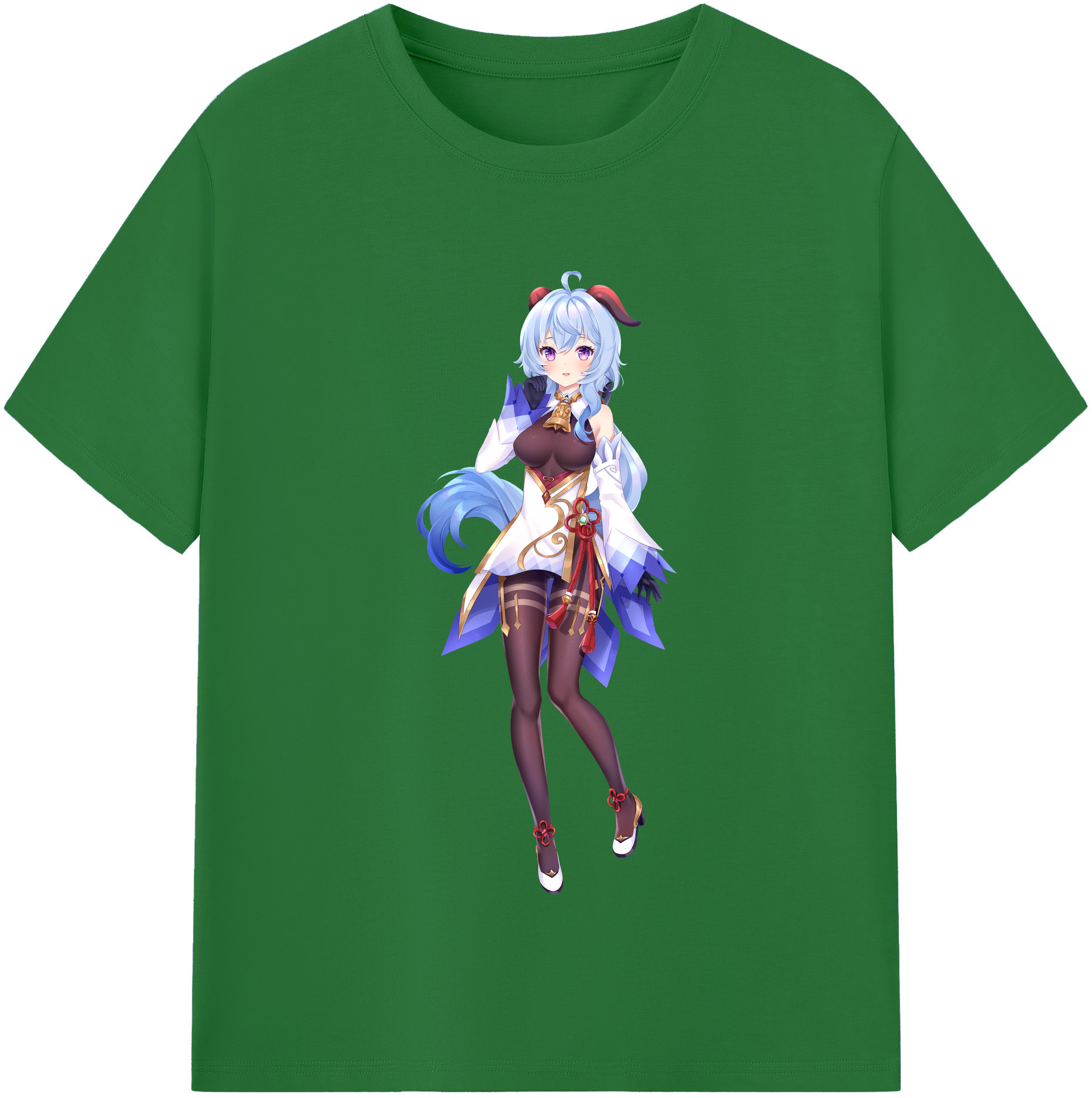 げんし神 甘雨 かんう genshin Ganyu 綿100％半袖Tシャツ（フロントプリント）