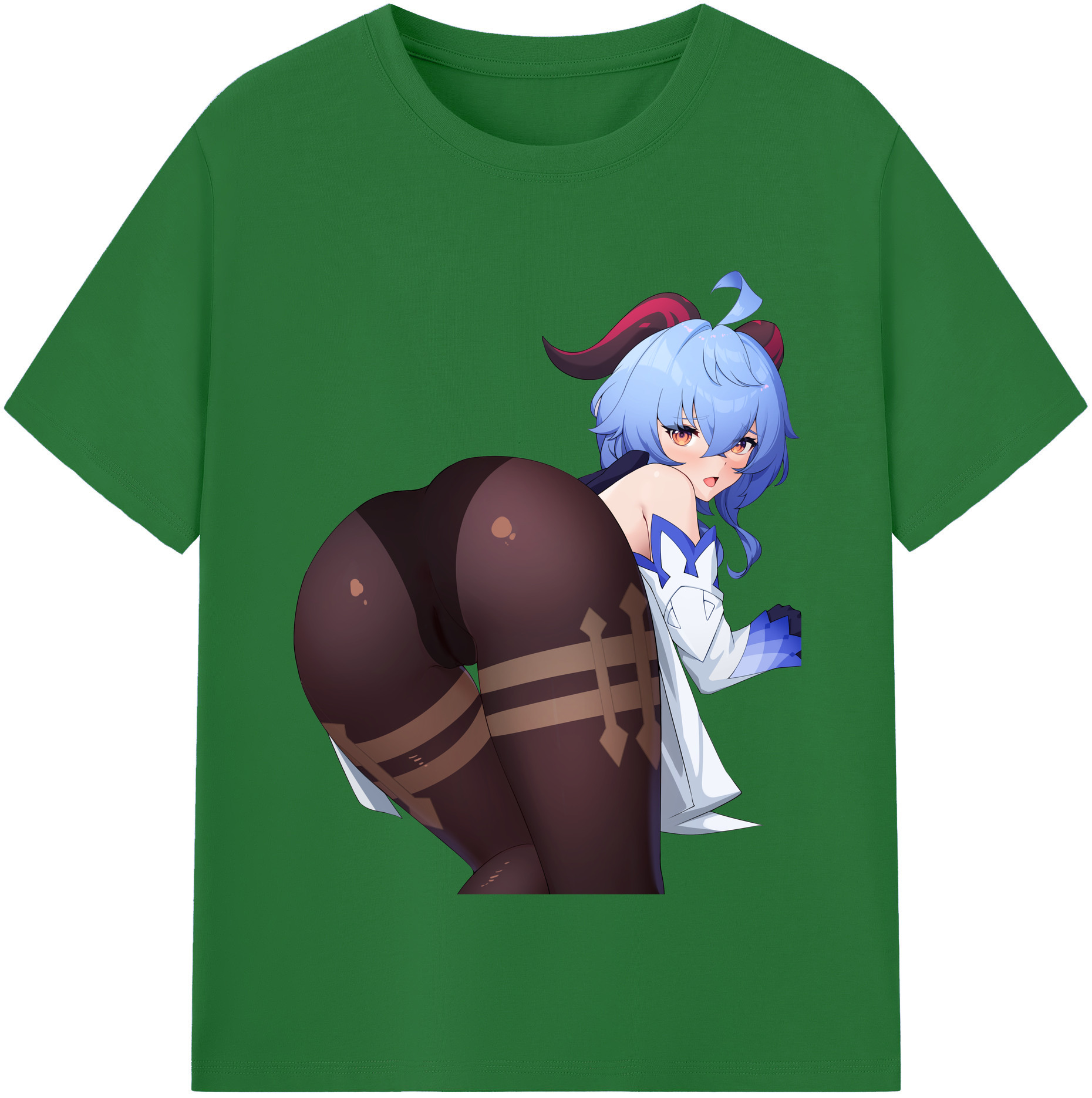 げんし神 甘雨 かんう genshin Ganyu 綿100％半袖Tシャツ（フロントプリント）