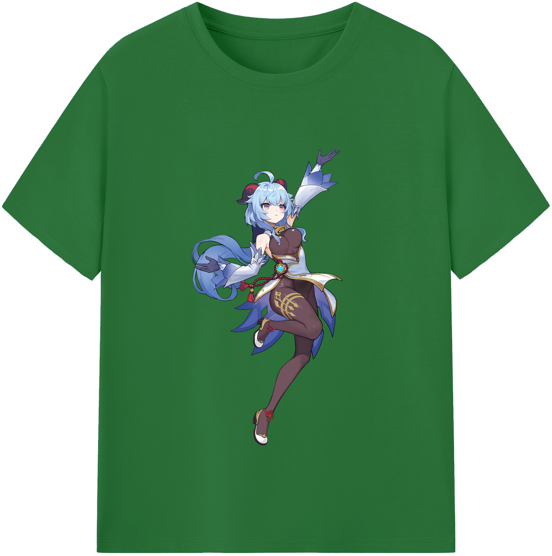 げんし神 甘雨 かんう genshin Ganyu 綿100％半袖Tシャツ（フロントプリント）