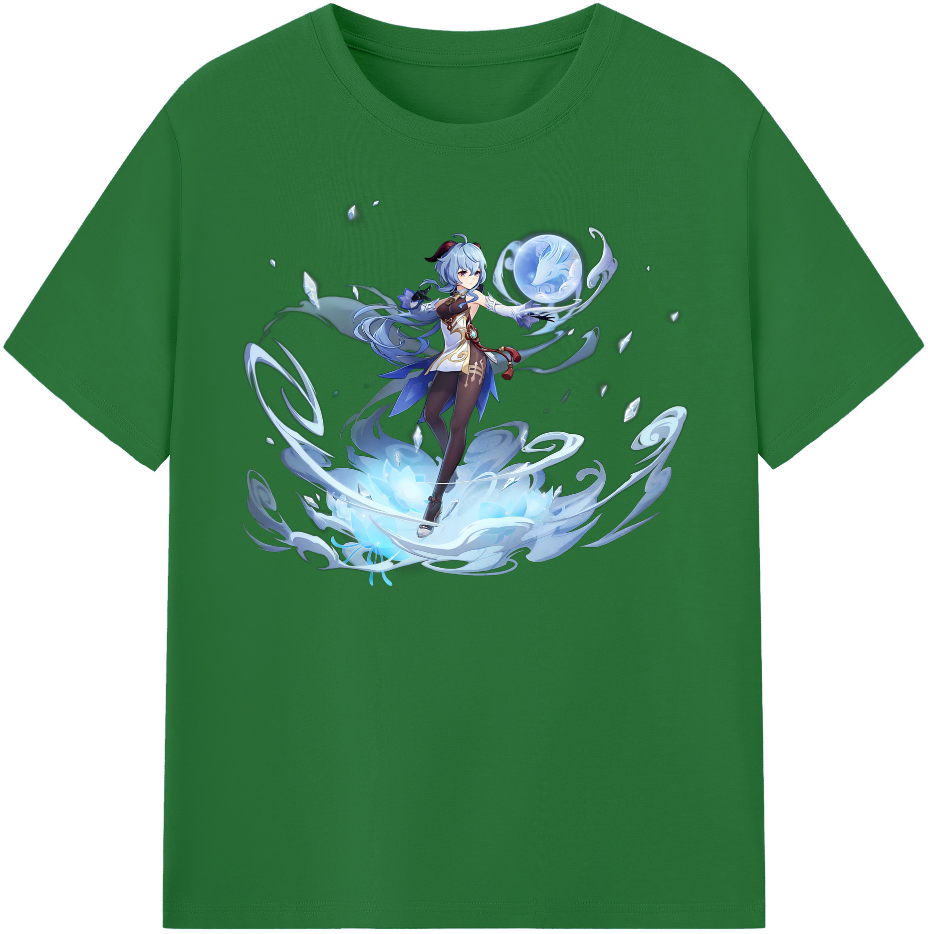 げんし神 甘雨 かんう genshin Ganyu 綿100％半袖Tシャツ（フロントプリント）