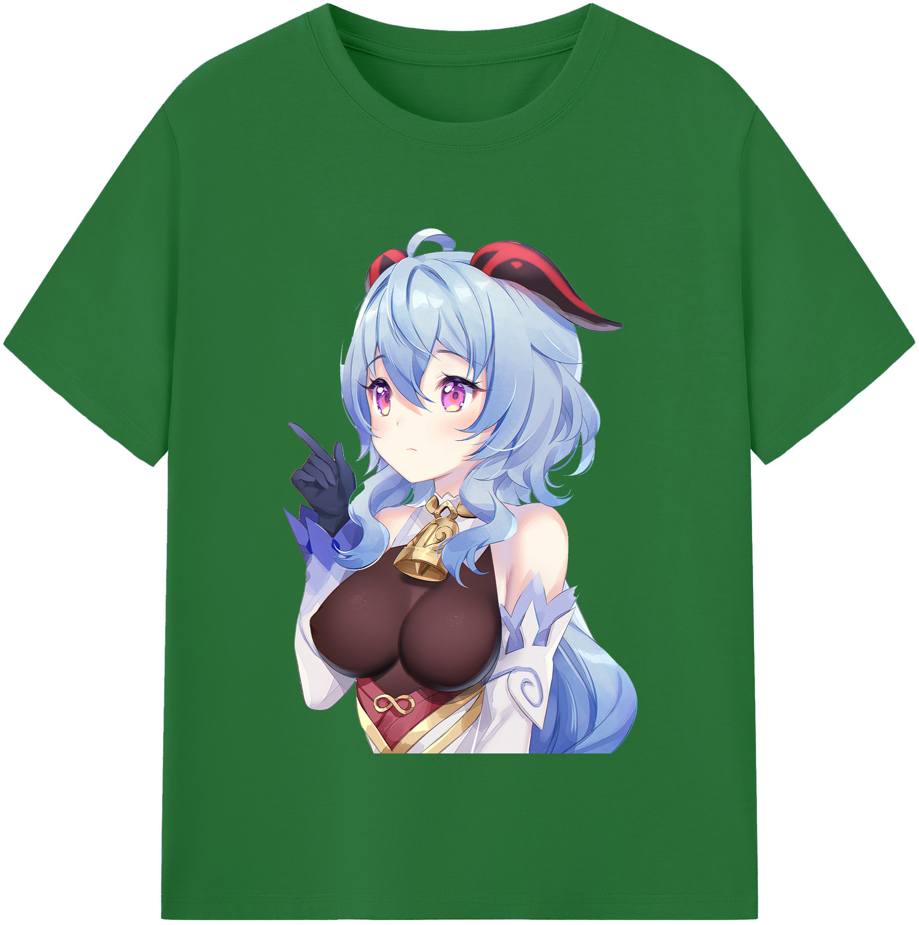 げんし神 甘雨 かんう genshin Ganyu 綿100％半袖Tシャツ（フロントプリント）