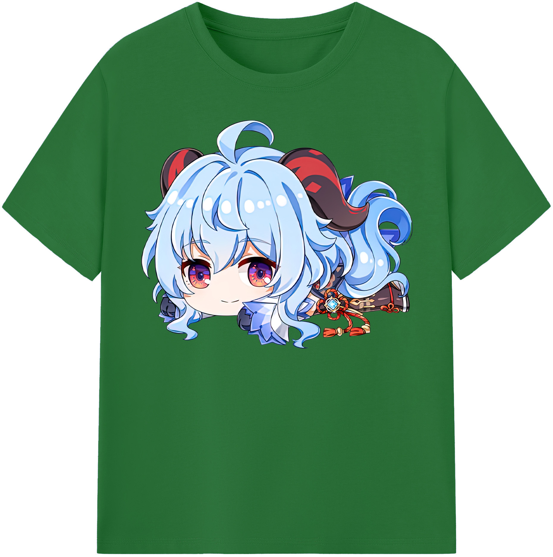 げんし神 甘雨 かんう genshin Ganyu 綿100％半袖Tシャツ（フロントプリント）