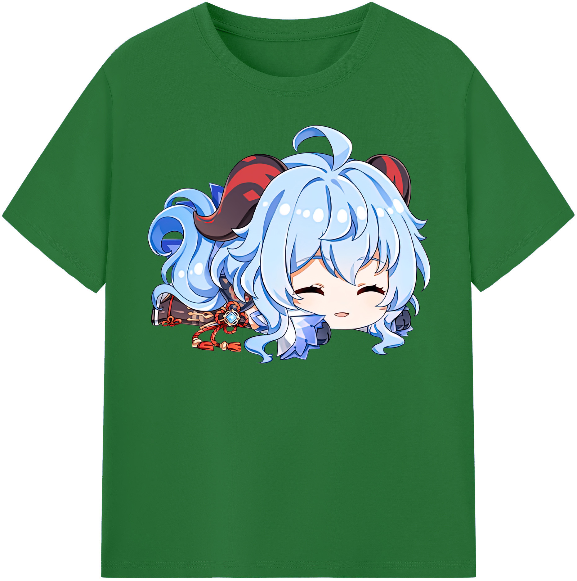 げんし神 甘雨 かんう genshin Ganyu 綿100％半袖Tシャツ（フロントプリント）