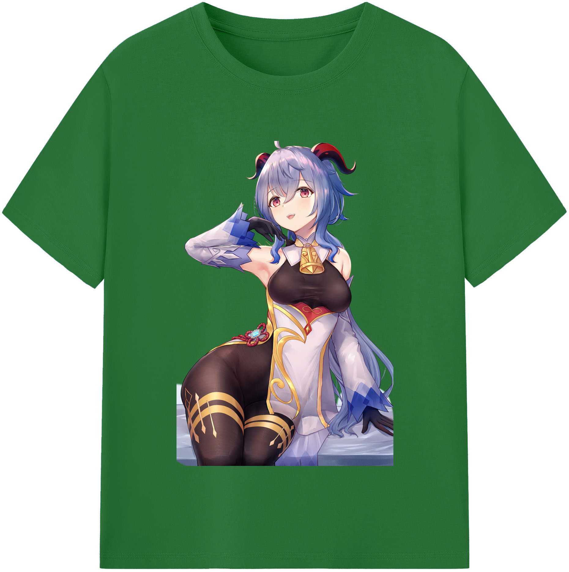げんし神 甘雨 かんう genshin Ganyu 綿100％半袖Tシャツ（フロントプリント）