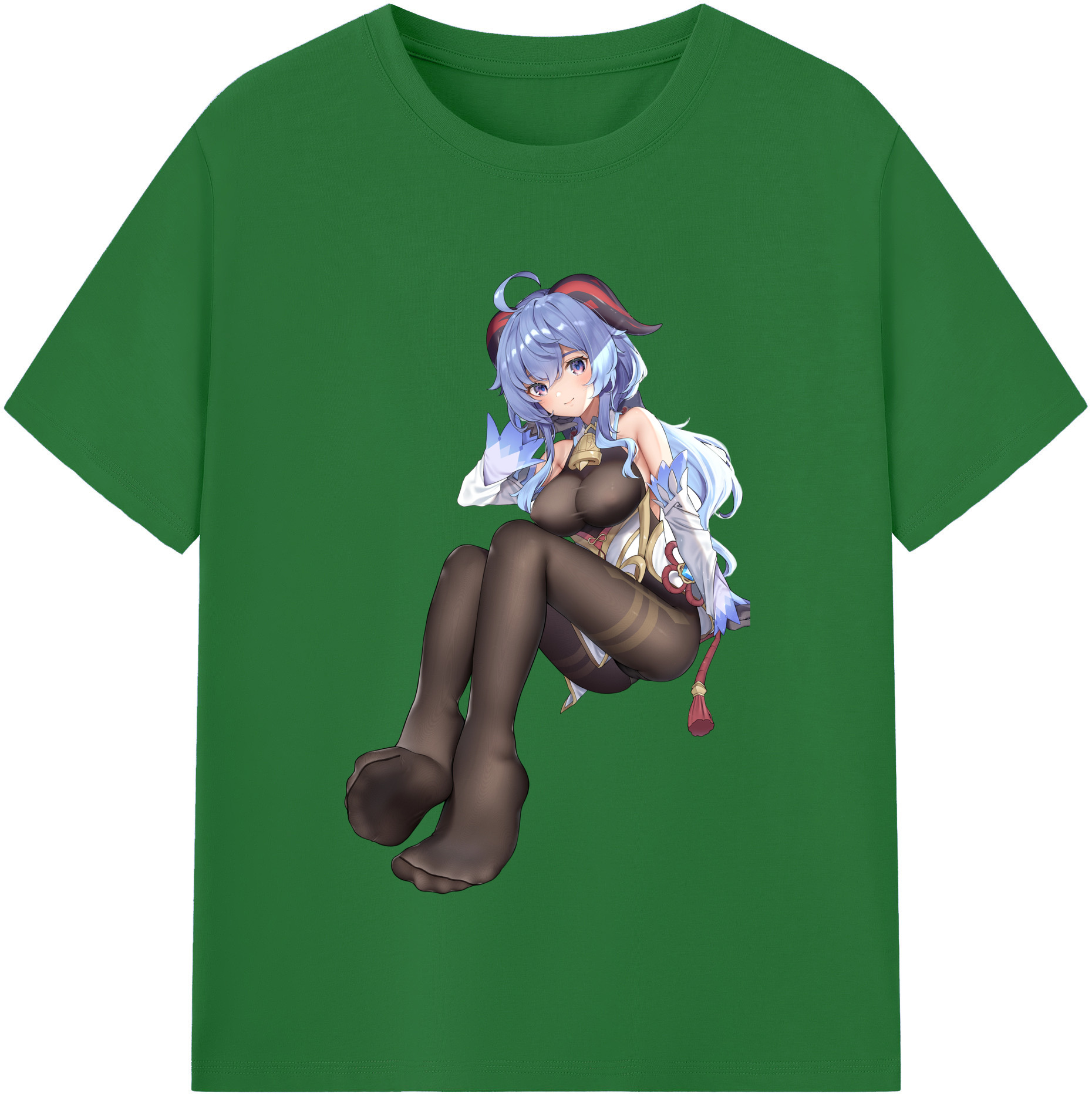 げんし神 甘雨 かんう genshin Ganyu 綿100％半袖Tシャツ（フロントプリント）