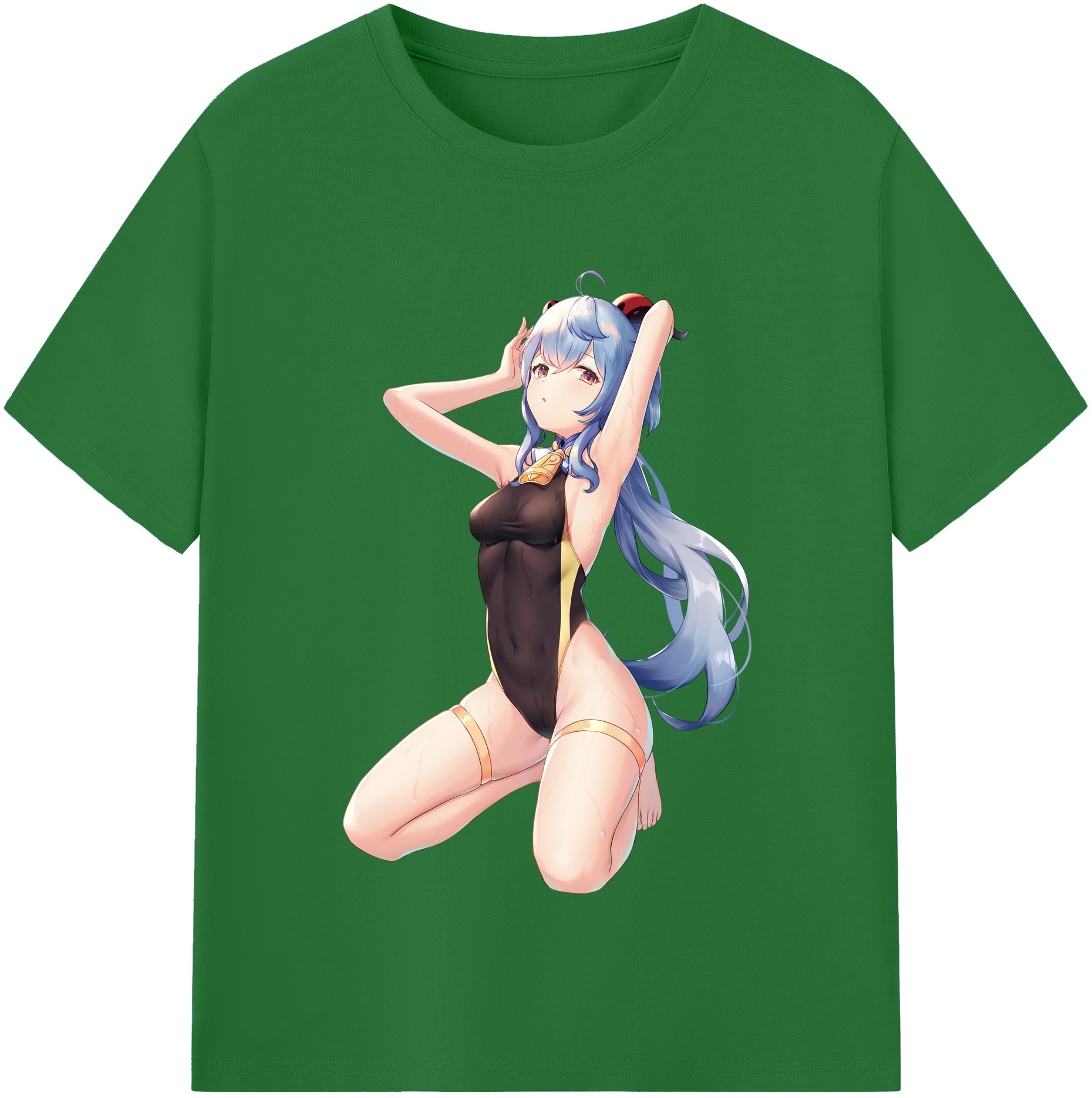 げんし神 甘雨 かんう genshin Ganyu 綿100％半袖Tシャツ（フロントプリント）