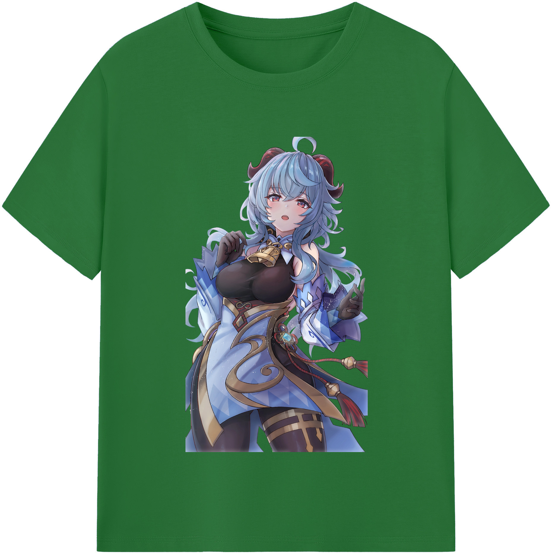 げんし神 甘雨 かんう genshin Ganyu 綿100％半袖Tシャツ（フロントプリント）