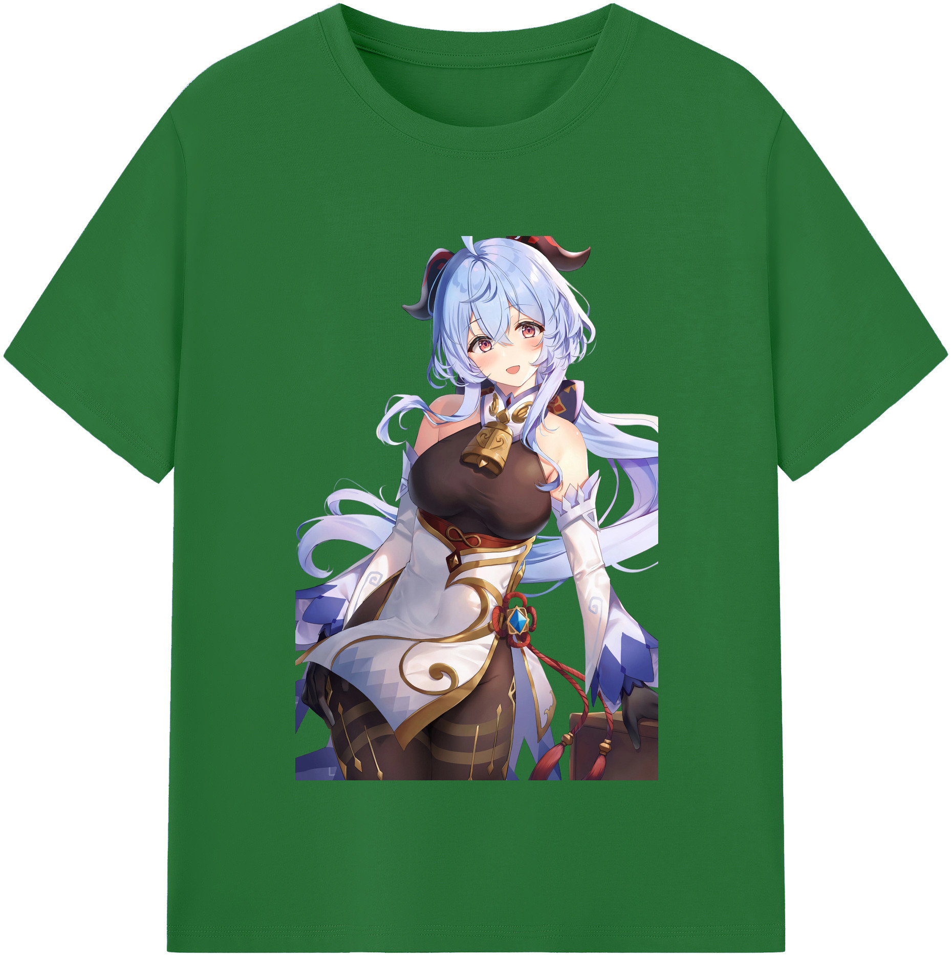 げんし神 甘雨 かんう genshin Ganyu 綿100％半袖Tシャツ（フロントプリント）