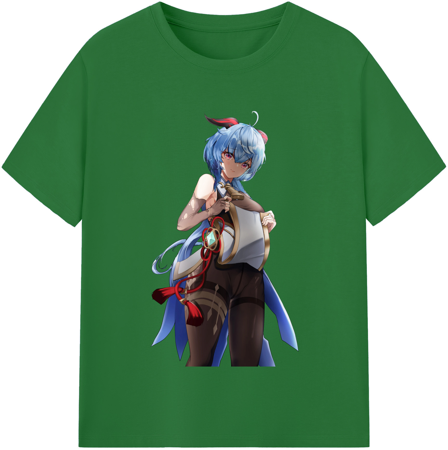 げんし神 甘雨 かんう genshin Ganyu 綿100％半袖Tシャツ（フロントプリント）