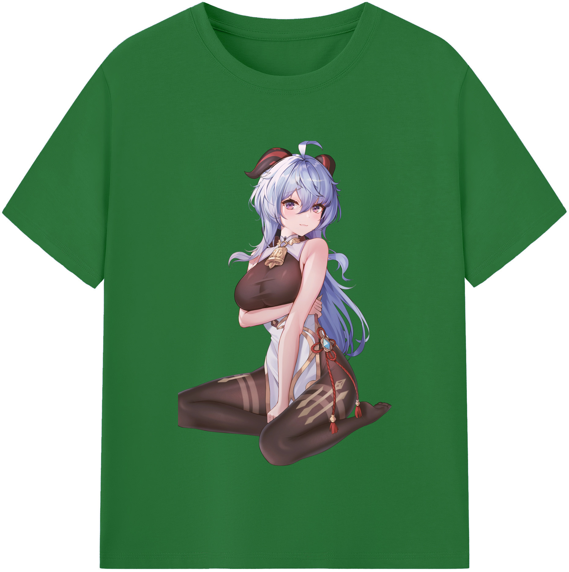 げんし神 甘雨 かんう genshin Ganyu 綿100％半袖Tシャツ（フロントプリント）