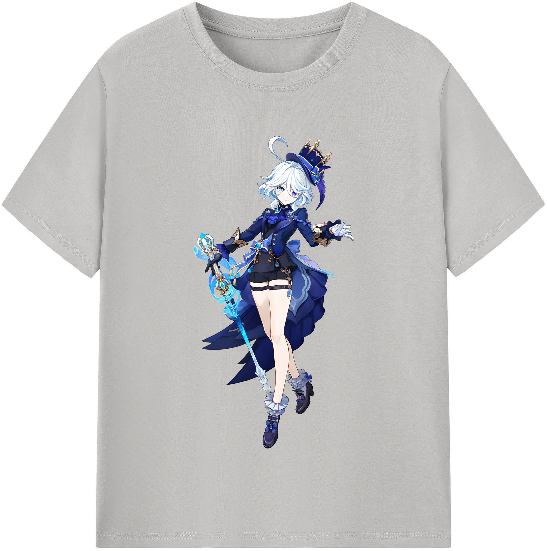 げんし神 フリーナ genshin Furina 綿100％半袖Tシャツ（フロントプリント）
