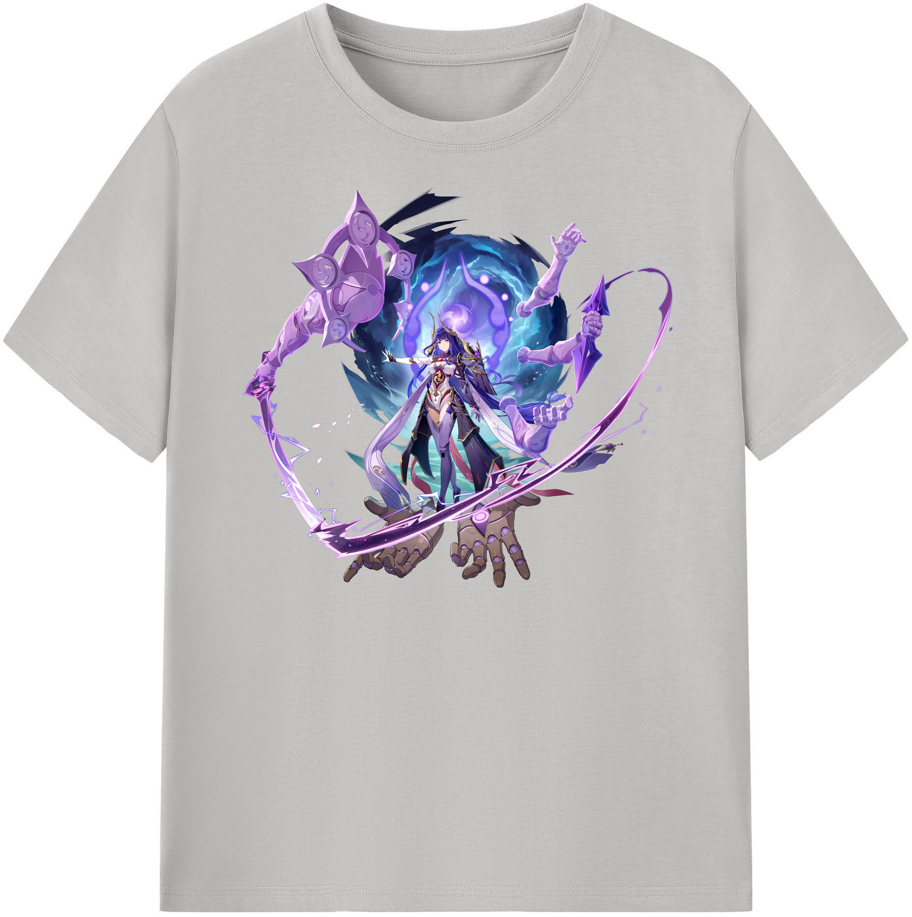 げんし神 雷電将軍 らいでんしょうぐん genshin Raiden Shogun 綿100％半袖Tシャツ（フロントプリント）