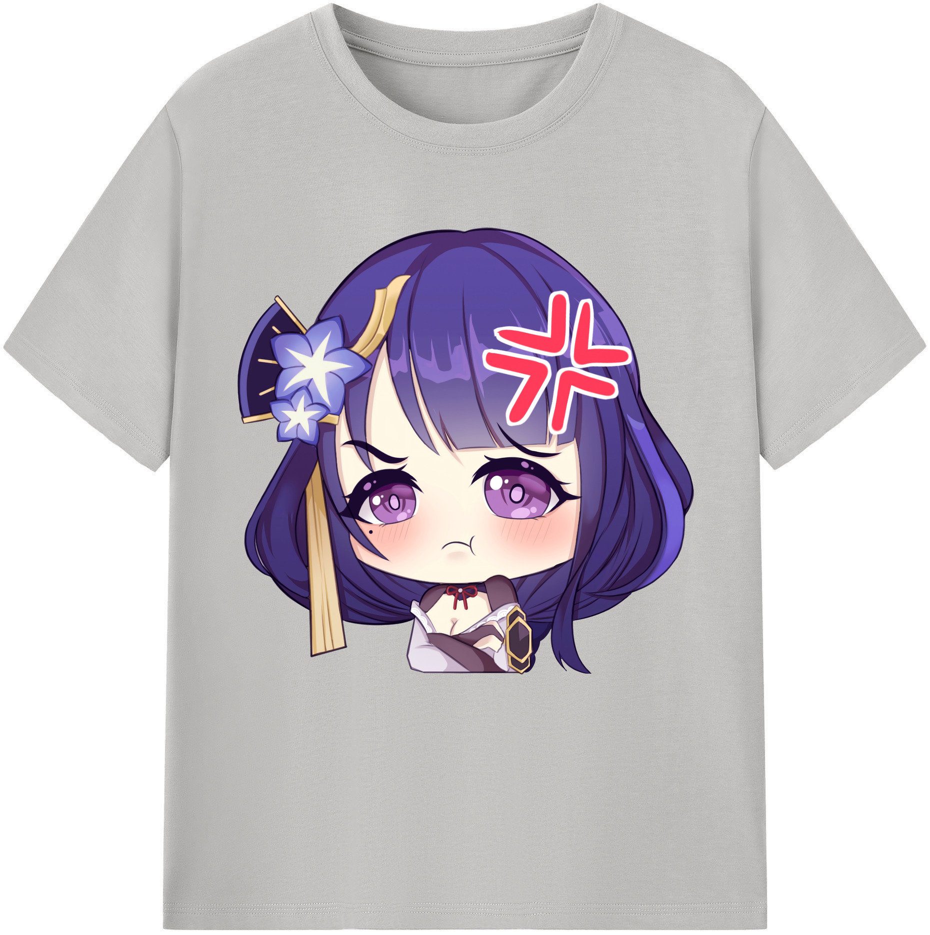げんし神 雷電将軍 らいでんしょうぐん genshin Raiden Shogun 綿100％半袖Tシャツ（フロントプリント）
