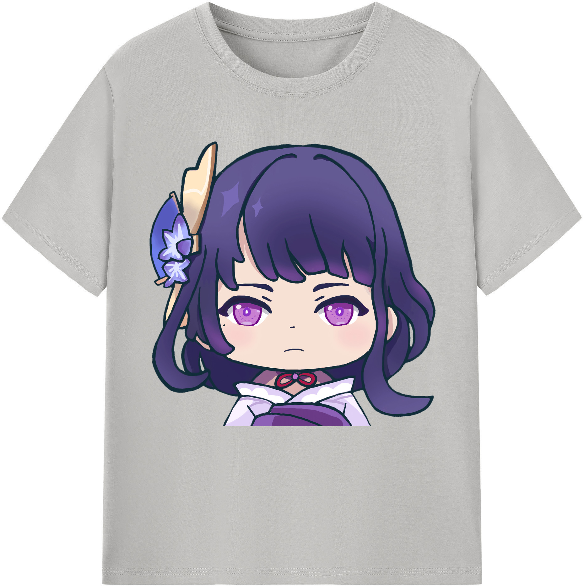 げんし神 雷電将軍 らいでんしょうぐん genshin Raiden Shogun 綿100％半袖Tシャツ（フロントプリント）