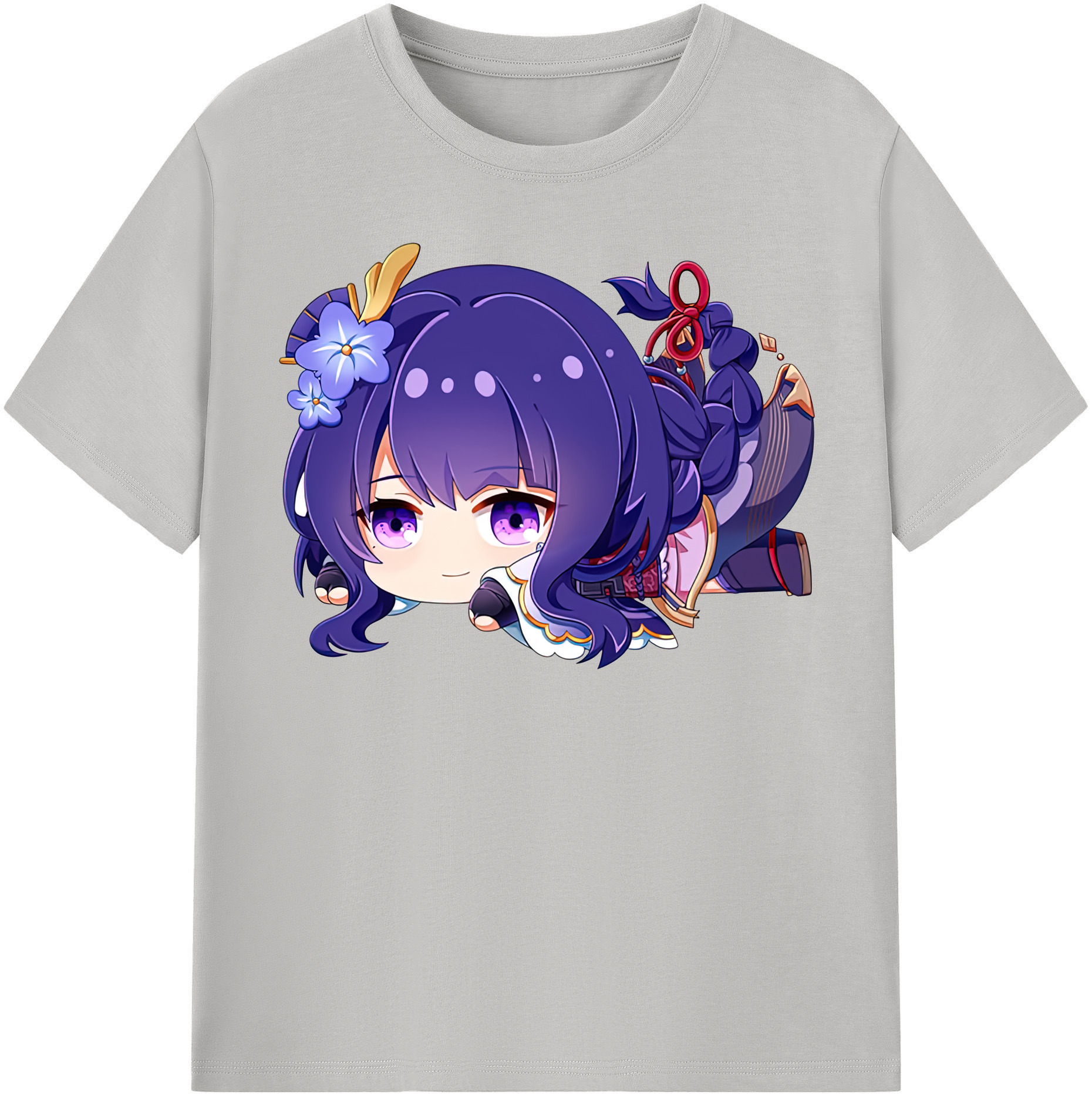 げんし神 雷電将軍 らいでんしょうぐん genshin Raiden Shogun 綿100％半袖Tシャツ（フロントプリント）