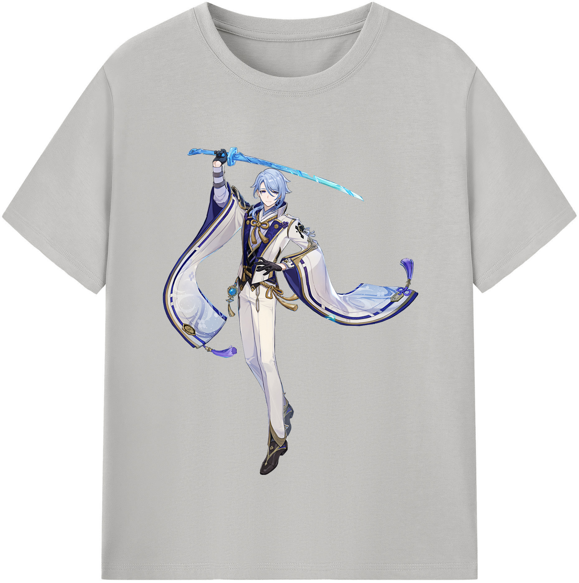 げんし神 神里綾人 かみさとあやと genshin Kamisato Ayato 綿100％半袖Tシャツ（フロントプリント）