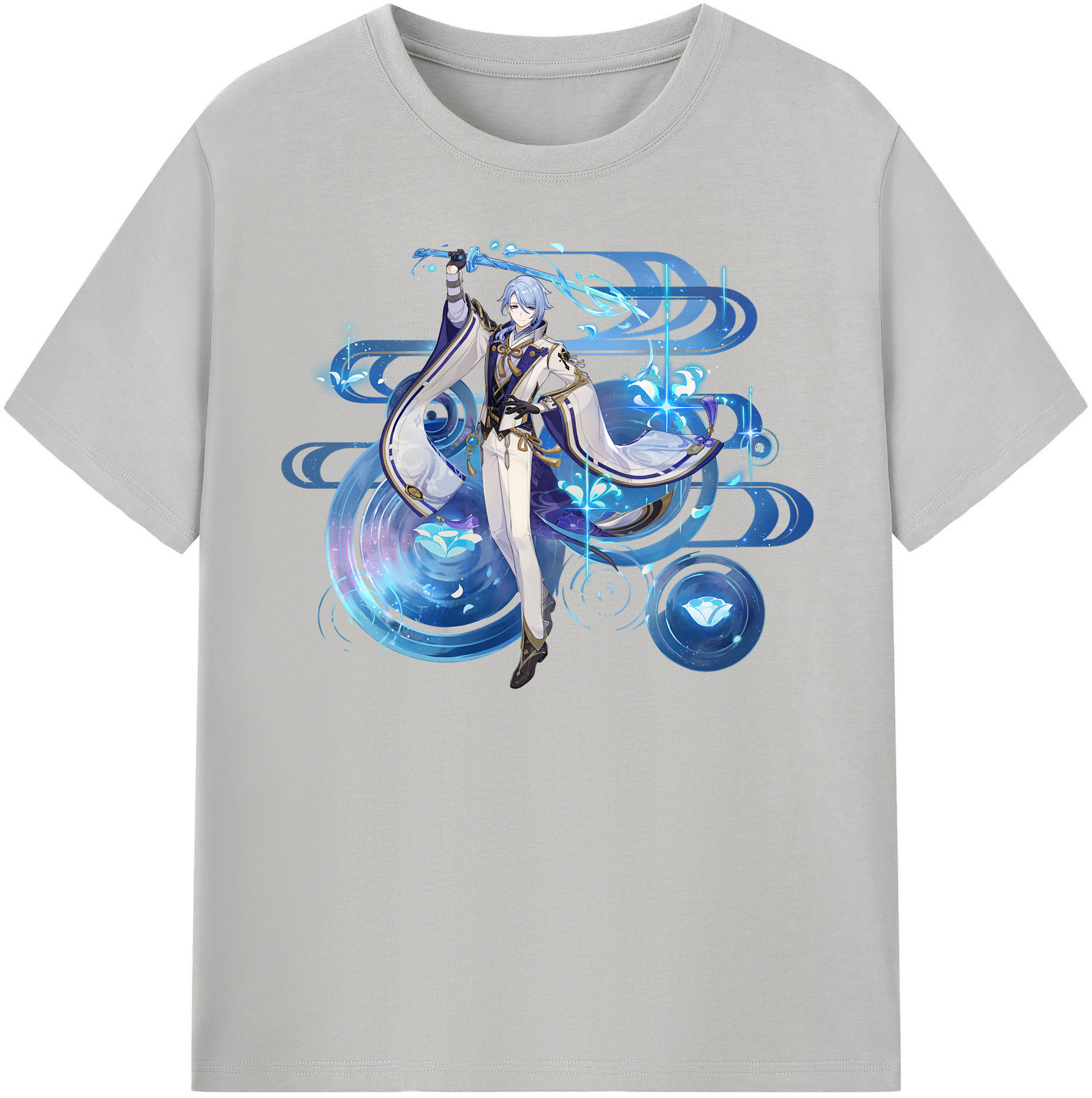 げんし神 神里綾人 かみさとあやと genshin Kamisato Ayato 綿100％半袖Tシャツ（フロントプリント）